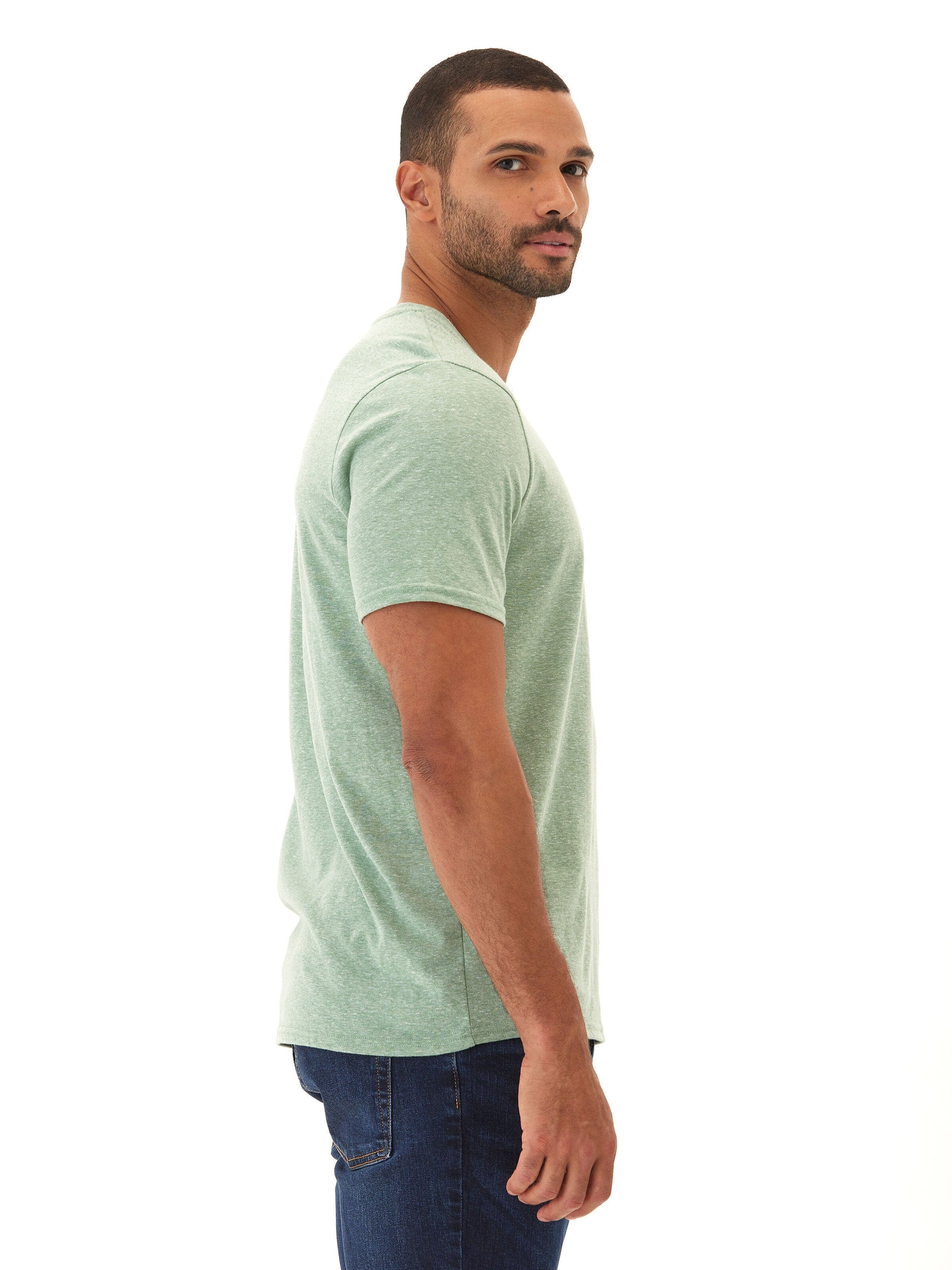 Men's Core Triblend Jersey V-Neck Tee in Green