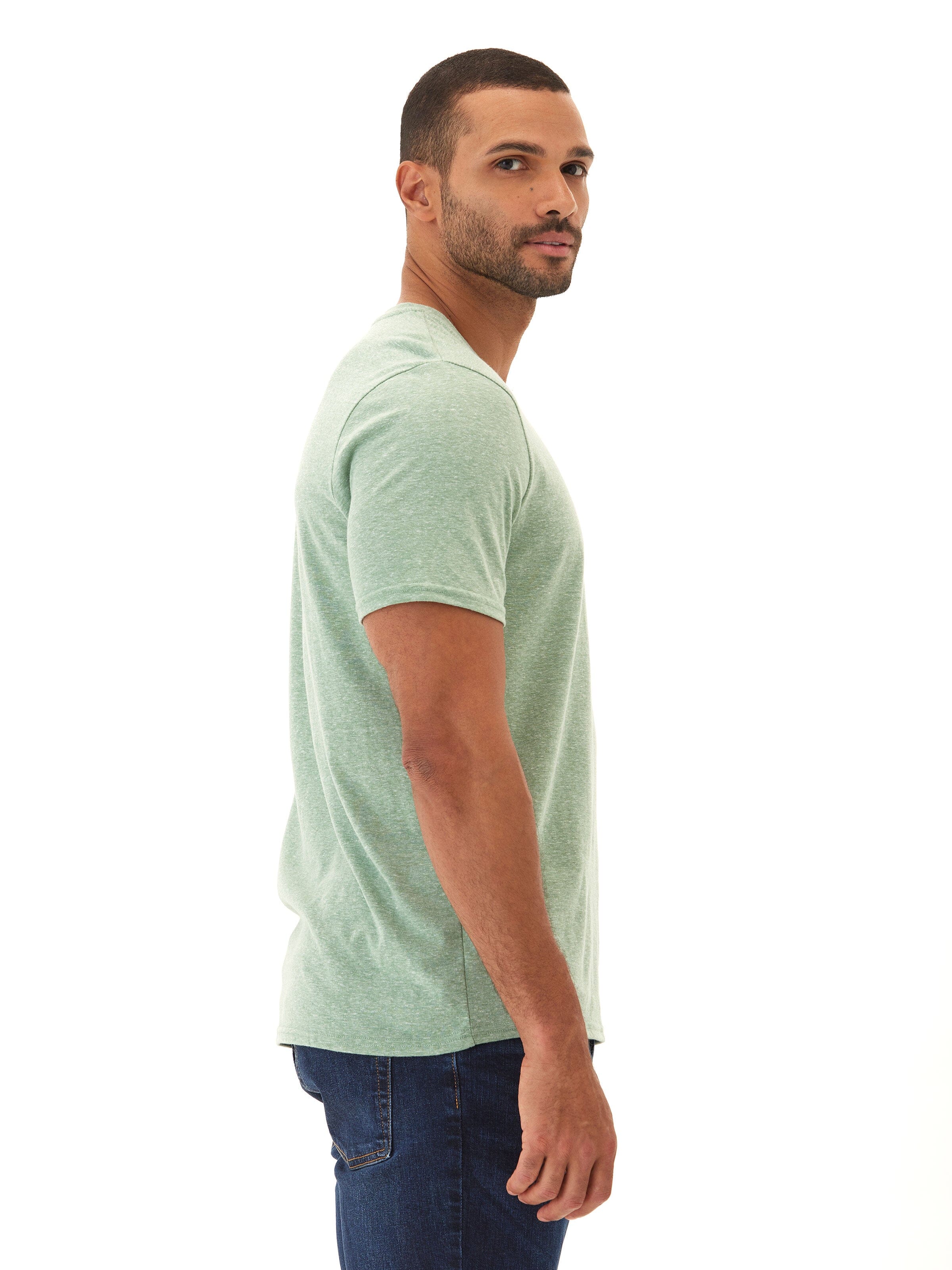 Men's Core Triblend Jersey V-Neck Tee in Green