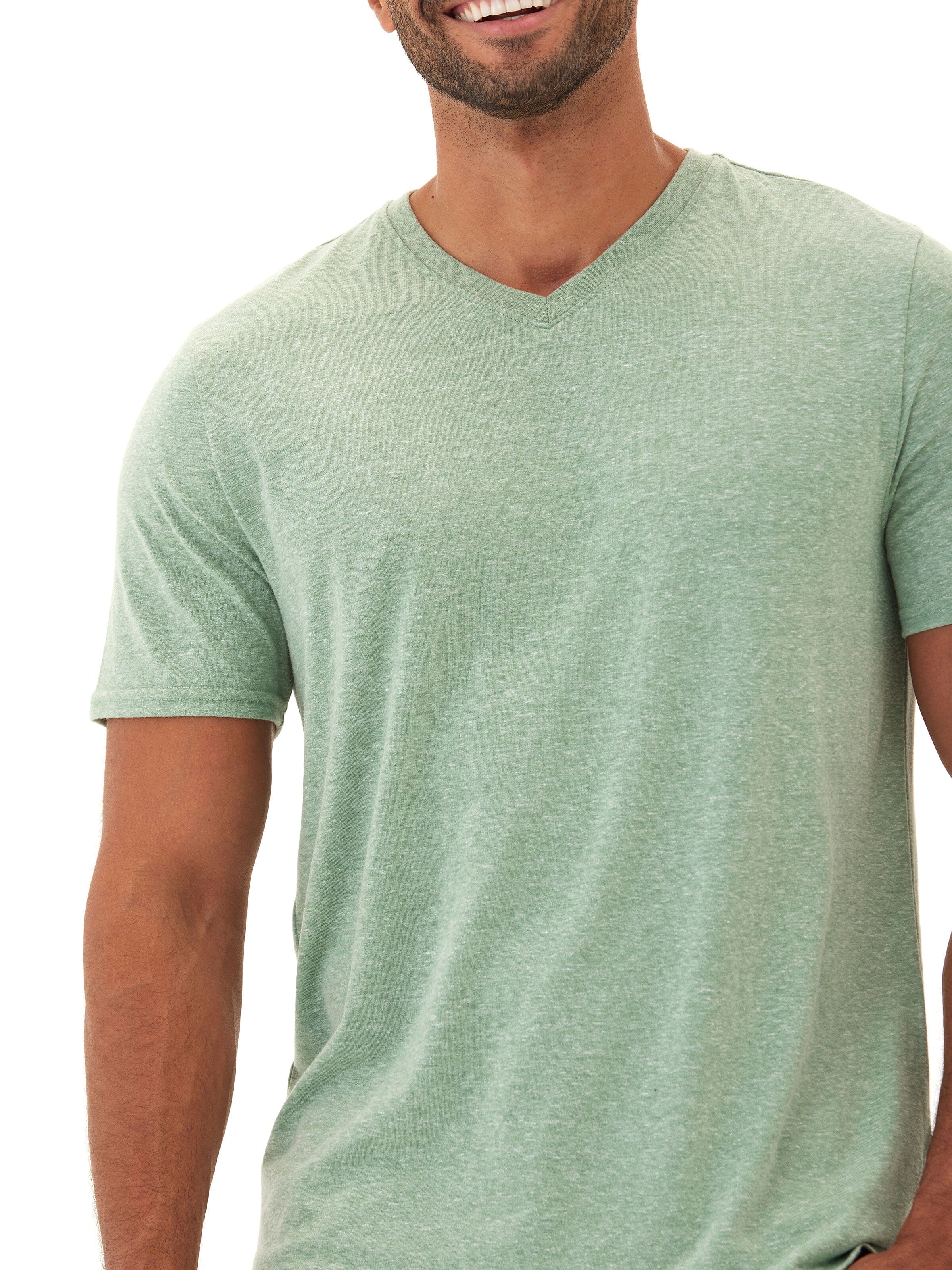 Men's Core Triblend Jersey V-Neck Tee in Green