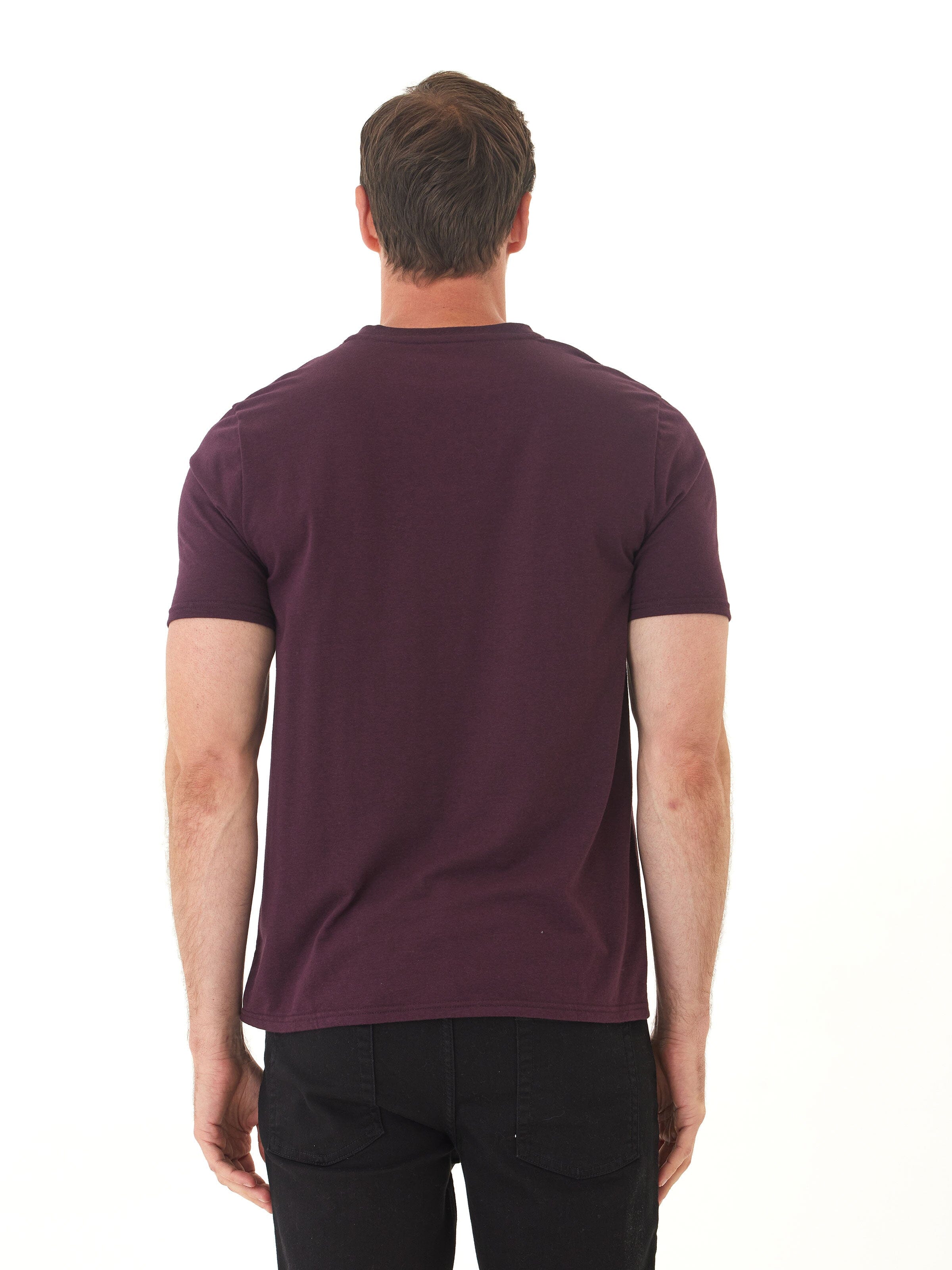 Men's Dark Purple and Maroon Triblend Jersey V-Neck Tee