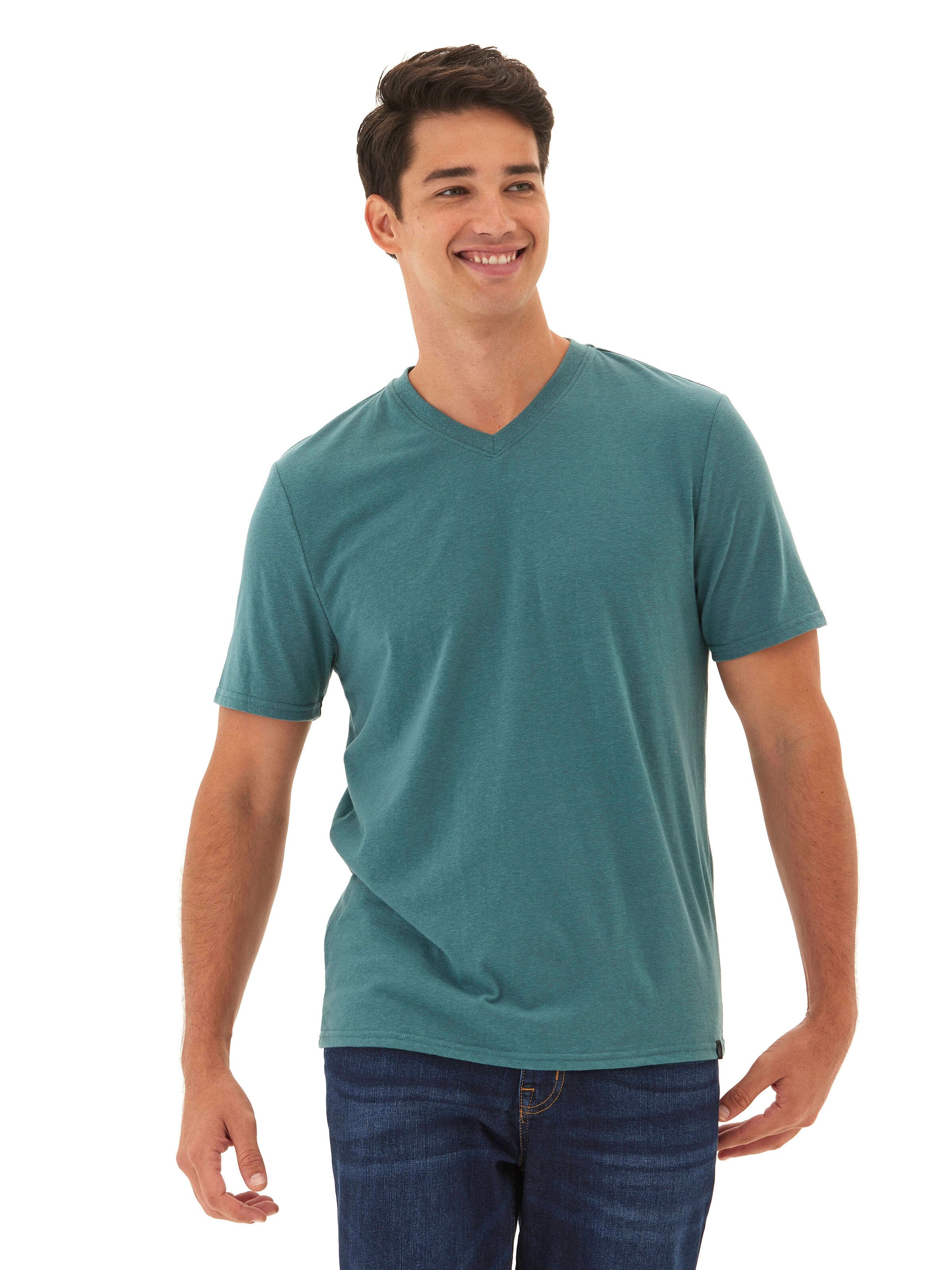 Men's Core Triblend Jersey V-Neck Tee in Teal