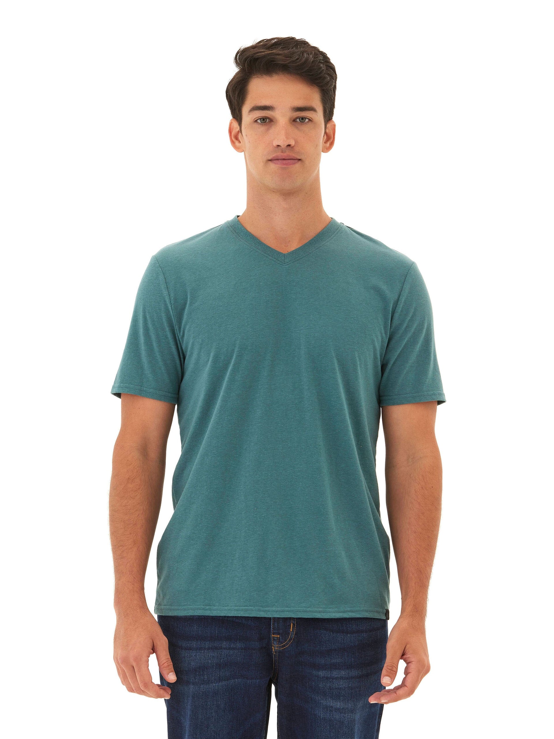 Men's Core Triblend Jersey V-Neck Tee in Teal