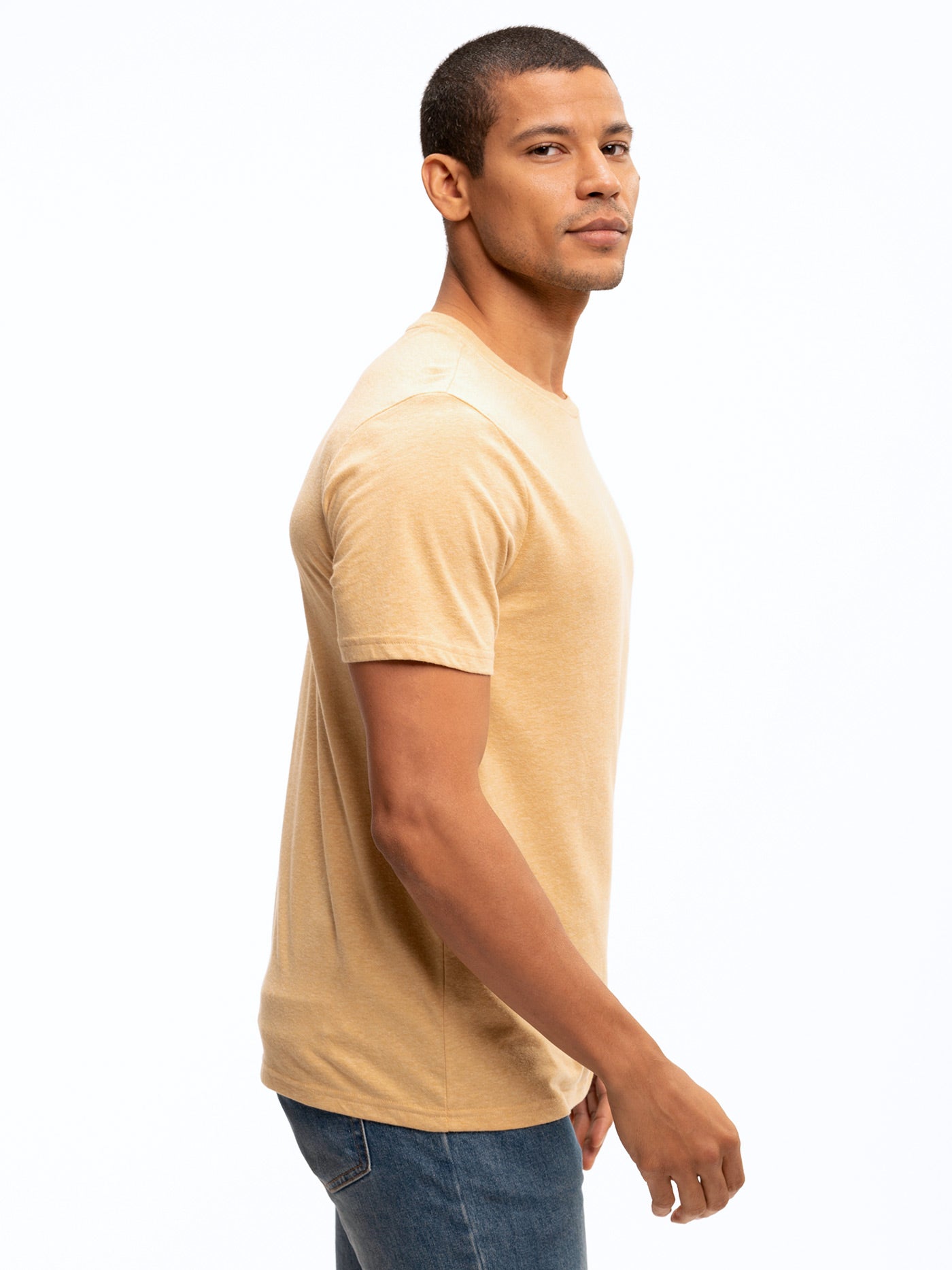 Men's Core Triblend Jersey Crew Neck Tee Soft Everyday Basic