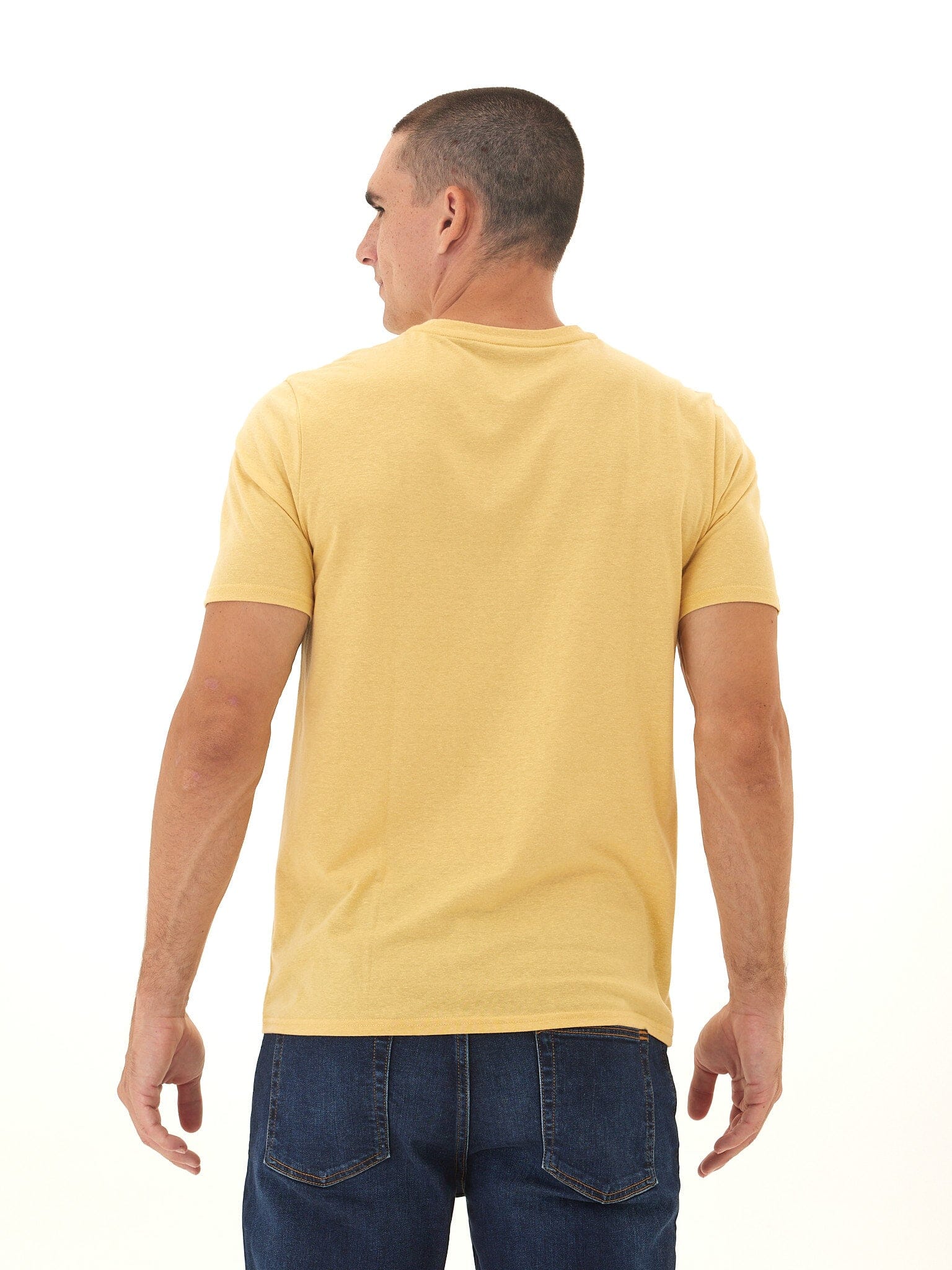 Men's Core Triblend Jersey Crew Neck Tee in Muted Golden Yellow