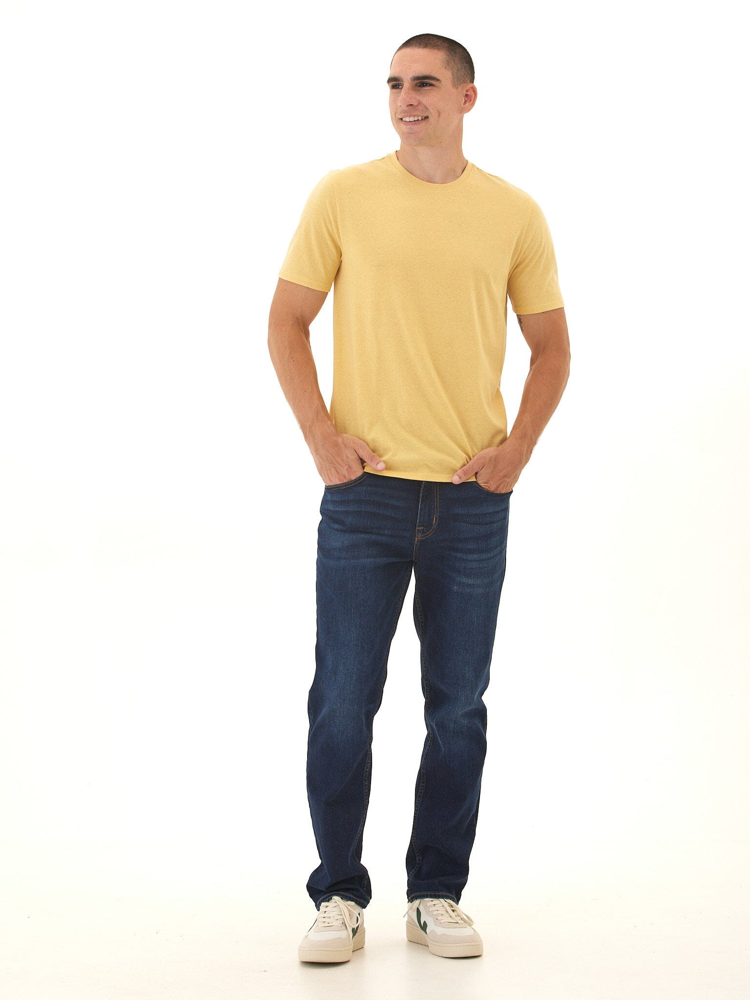 Men's Core Triblend Jersey Crew Neck Tee in Muted Golden Yellow