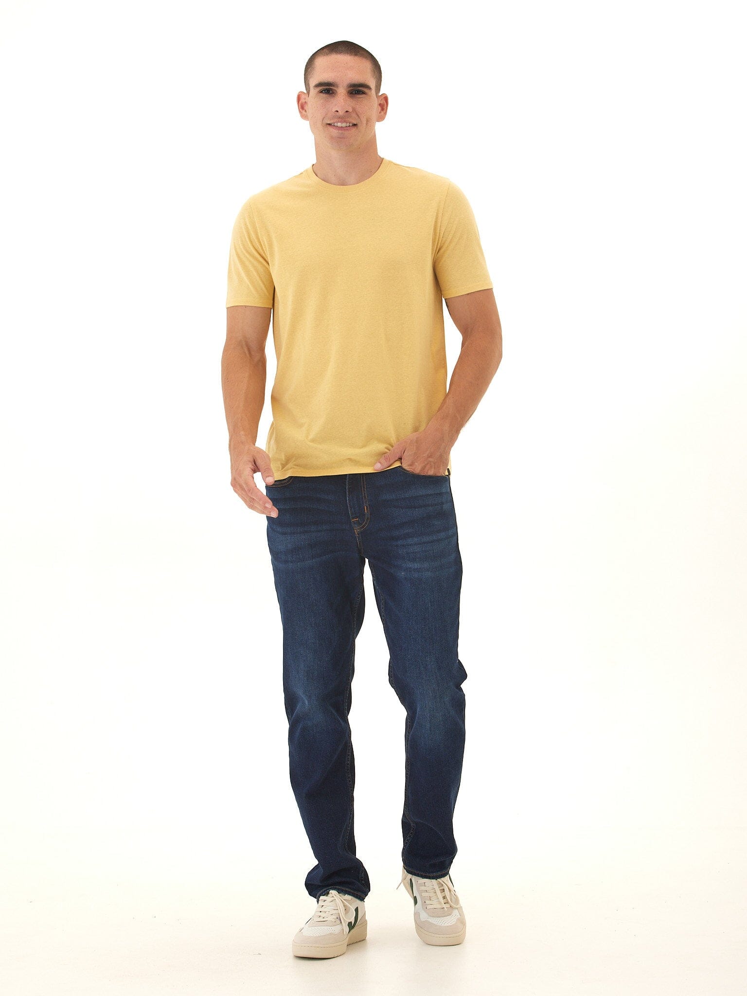 Men's Core Triblend Jersey Crew Neck Tee in Muted Golden Yellow