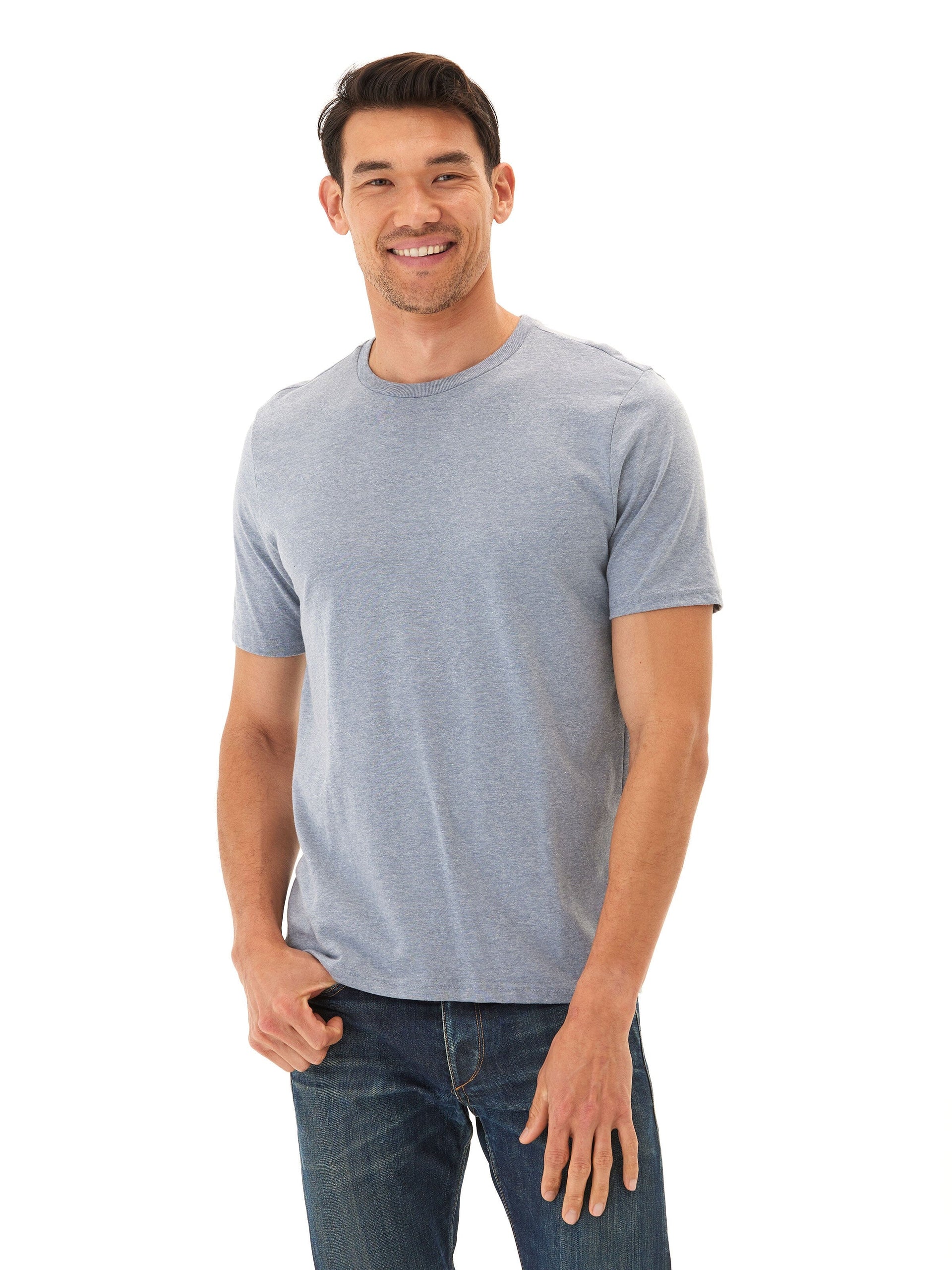 Men's Essential Triblend Jersey Crew Neck T-Shirt