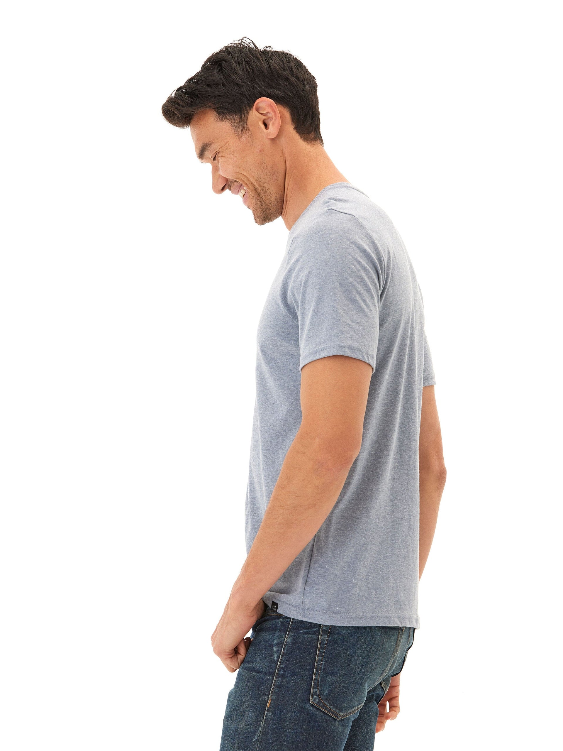 Men's Essential Triblend Jersey Crew Neck T-Shirt
