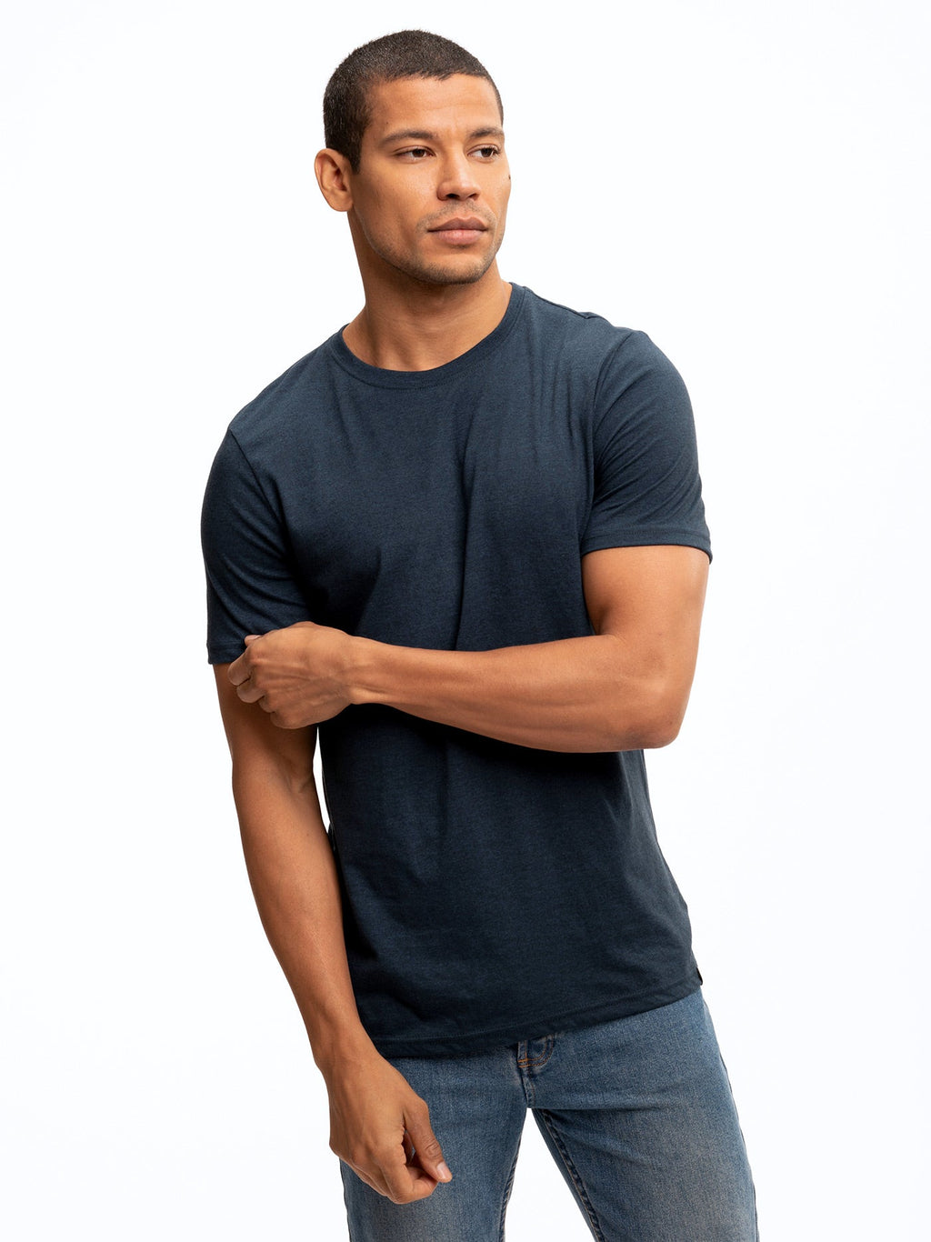 Men's Core Triblend Jersey Crew Neck T-Shirt featuring a classic neckline and soft-touch fabric