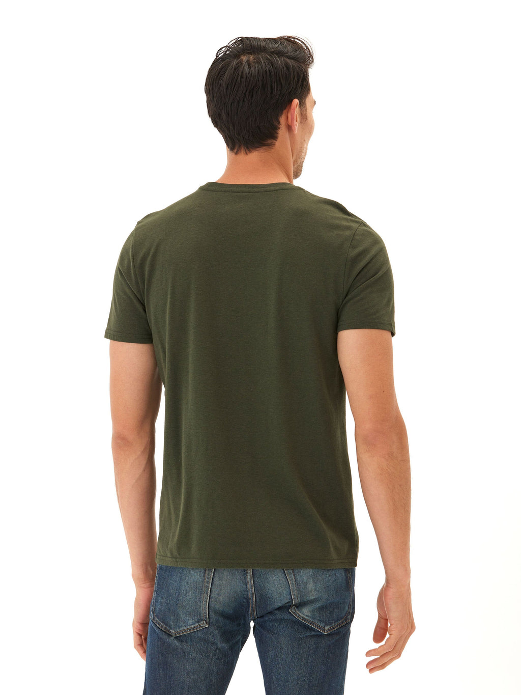 Men's Core Triblend Jersey Crew Neck Tee in Olive Green