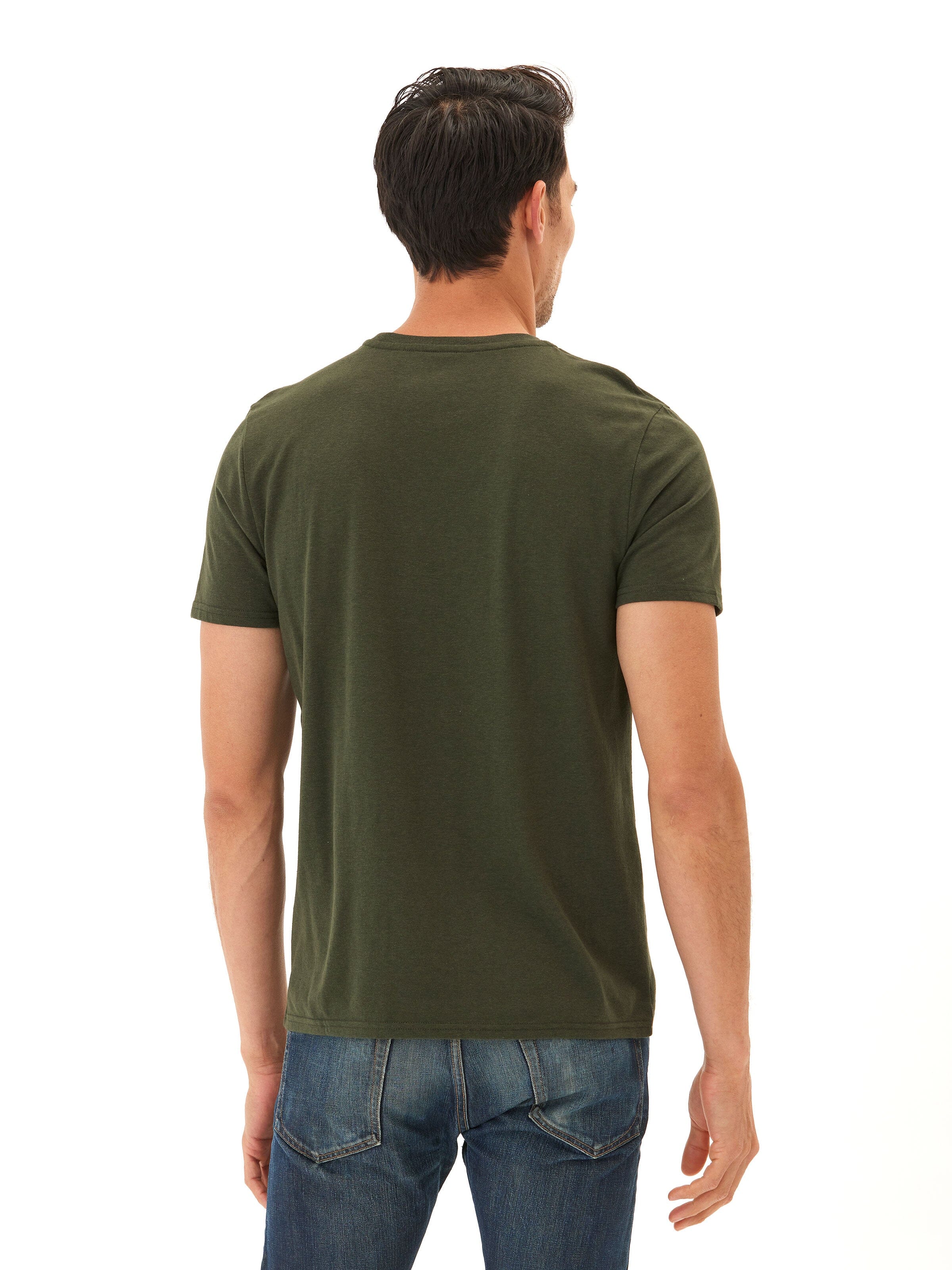 Men's Core Triblend Jersey Crew Neck Tee in Olive Green