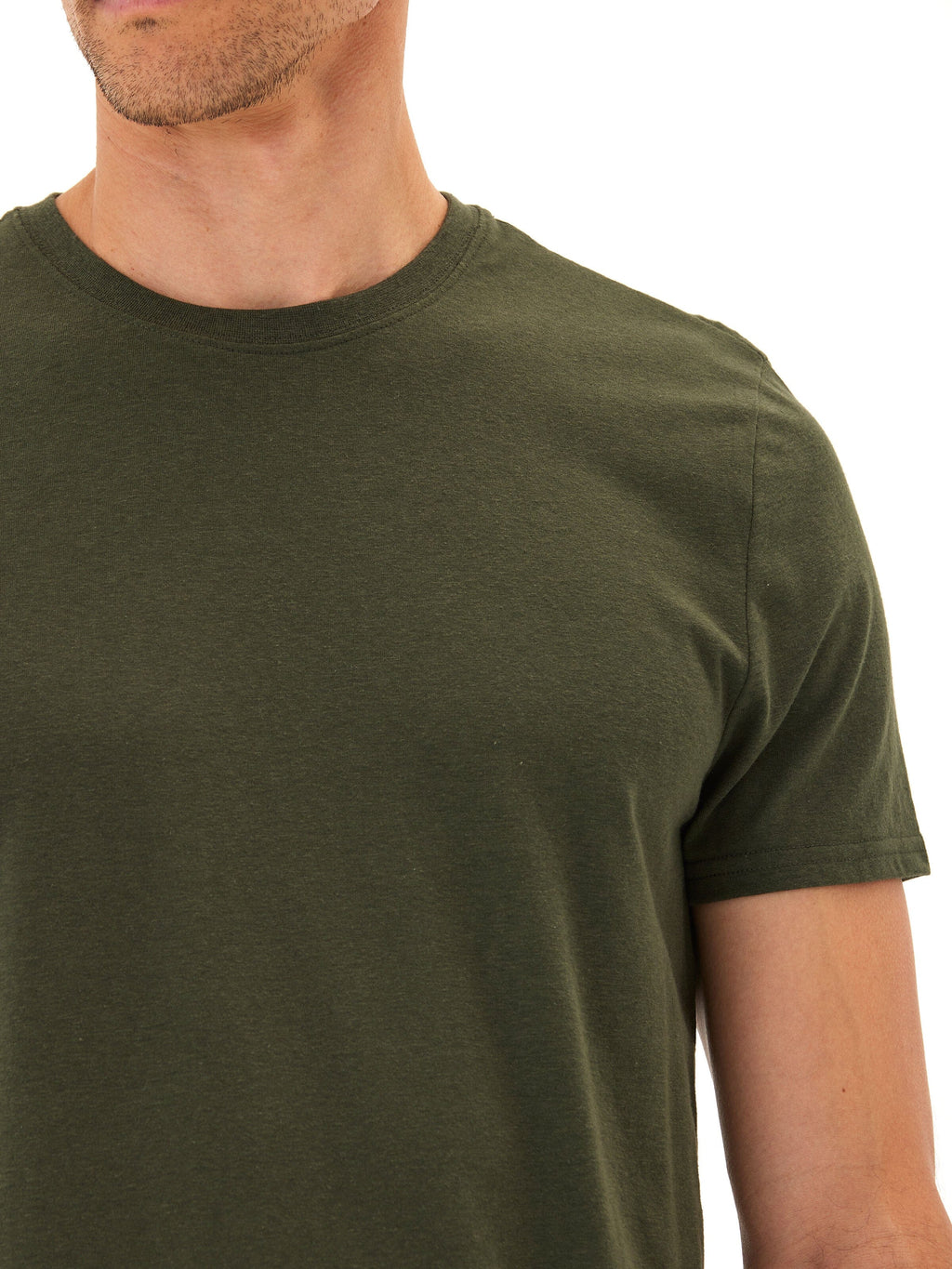 Men's Core Triblend Jersey Crew Neck Tee in Olive Green