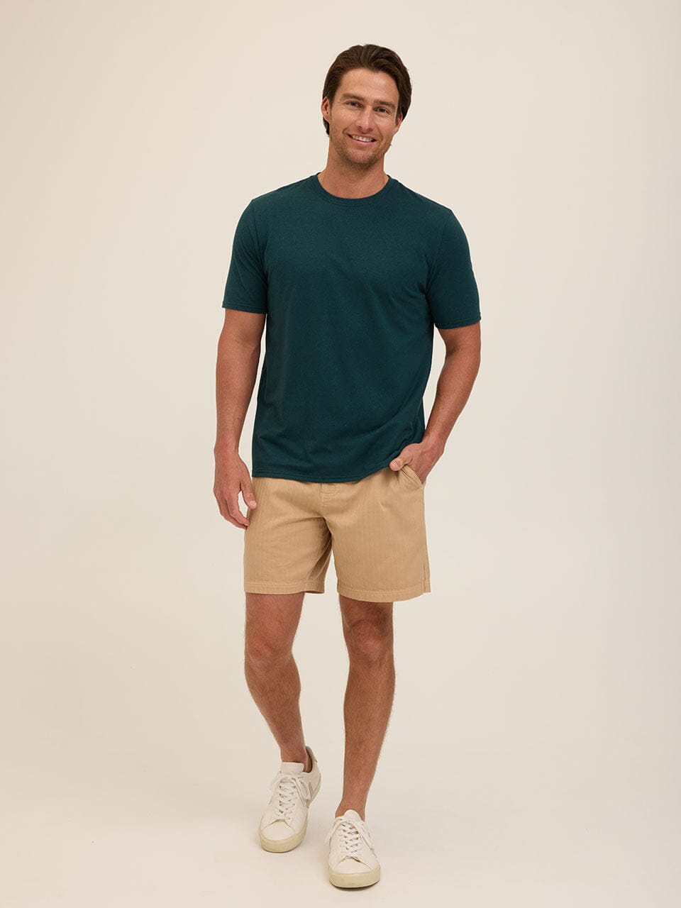 Men's Core Triblend Jersey Crew Neck Tee in Dark-Green