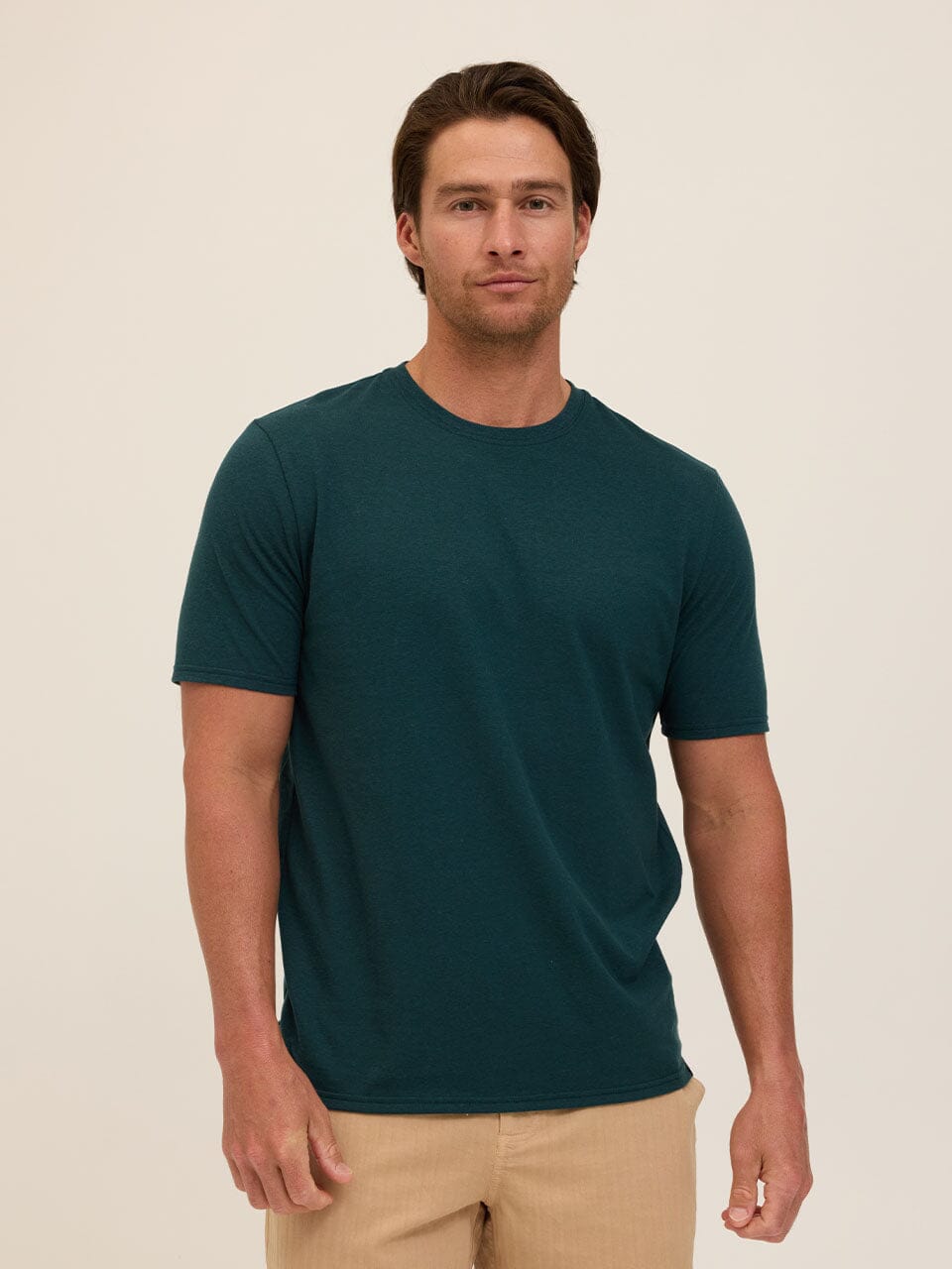Men's Core Triblend Jersey Crew Neck Tee in Dark-Green