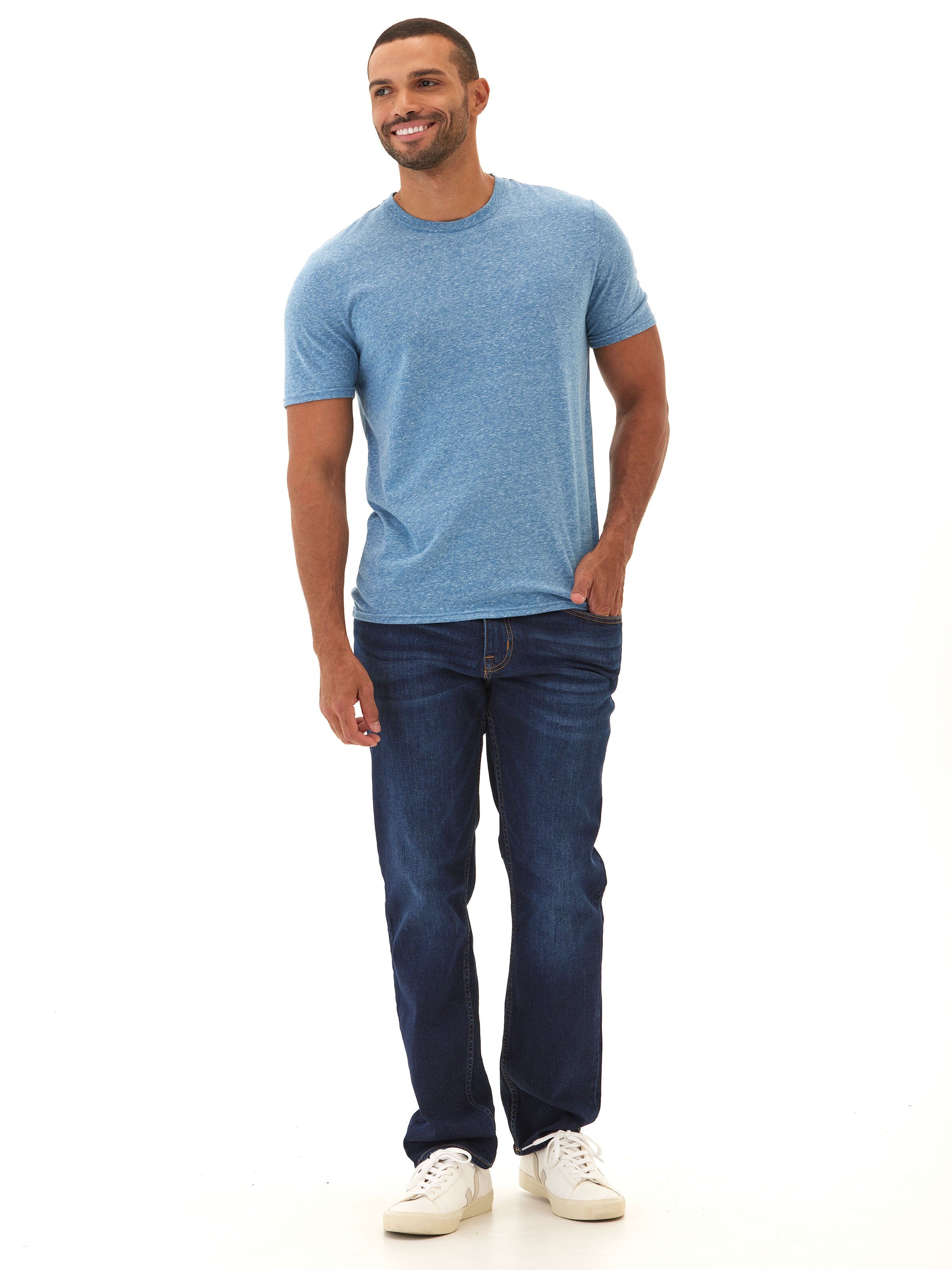 Men's Triblend Jersey Crew Neck Tee: Soft Everyday Essential