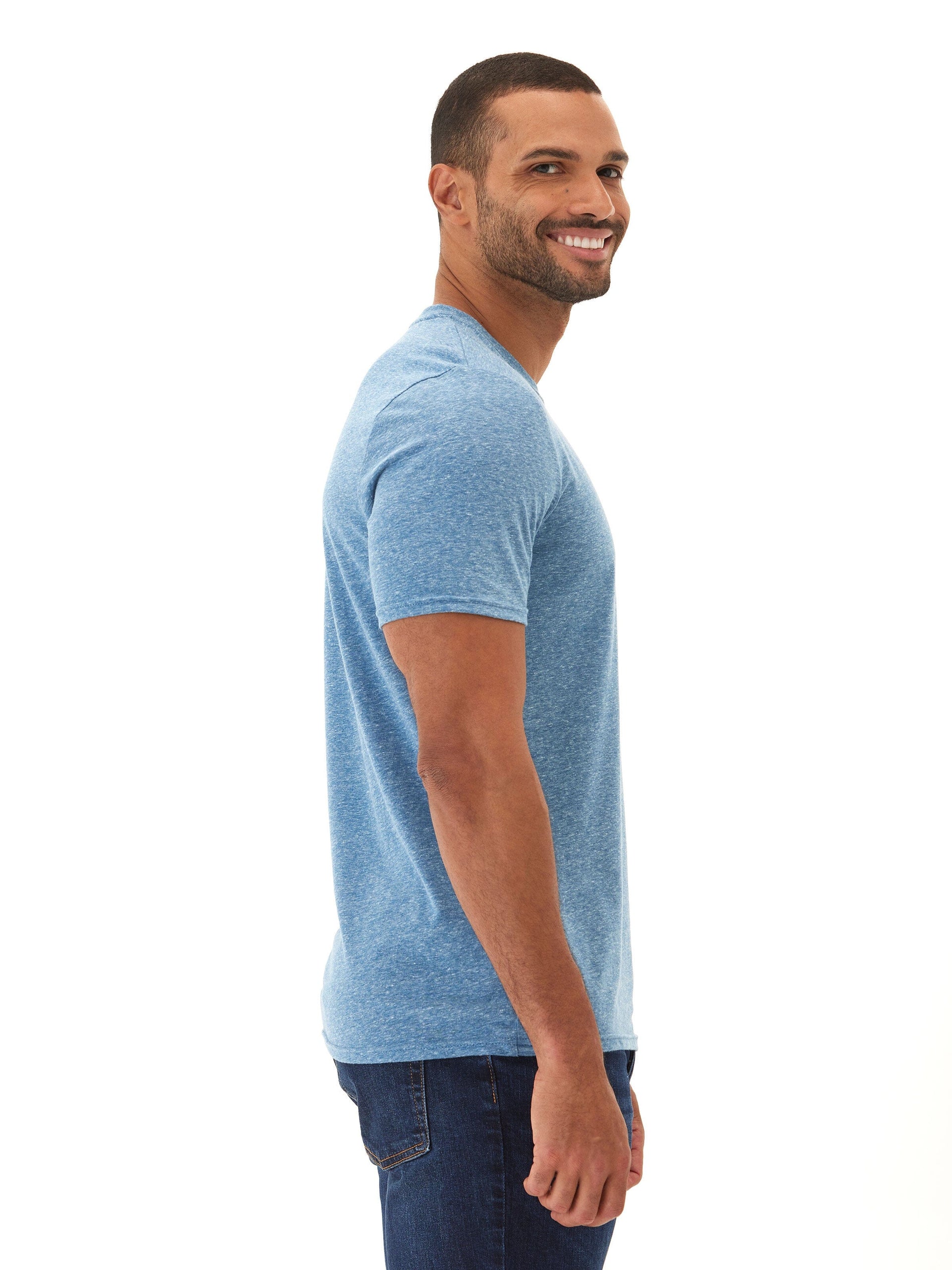 Men's Triblend Jersey Crew Neck Tee: Soft Everyday Essential