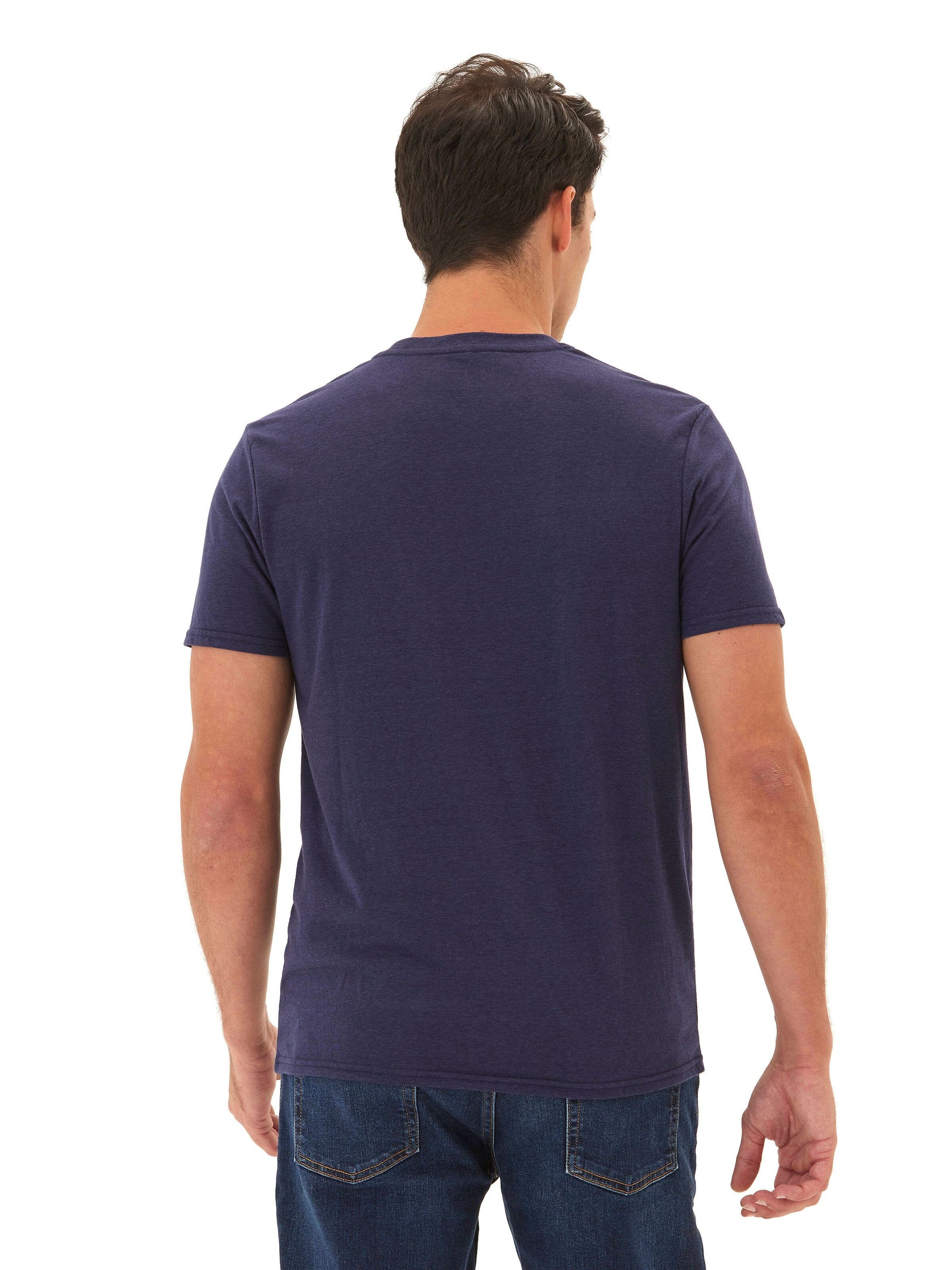 Men's Core Triblend Jersey Crew Neck Tee in Navy Blue