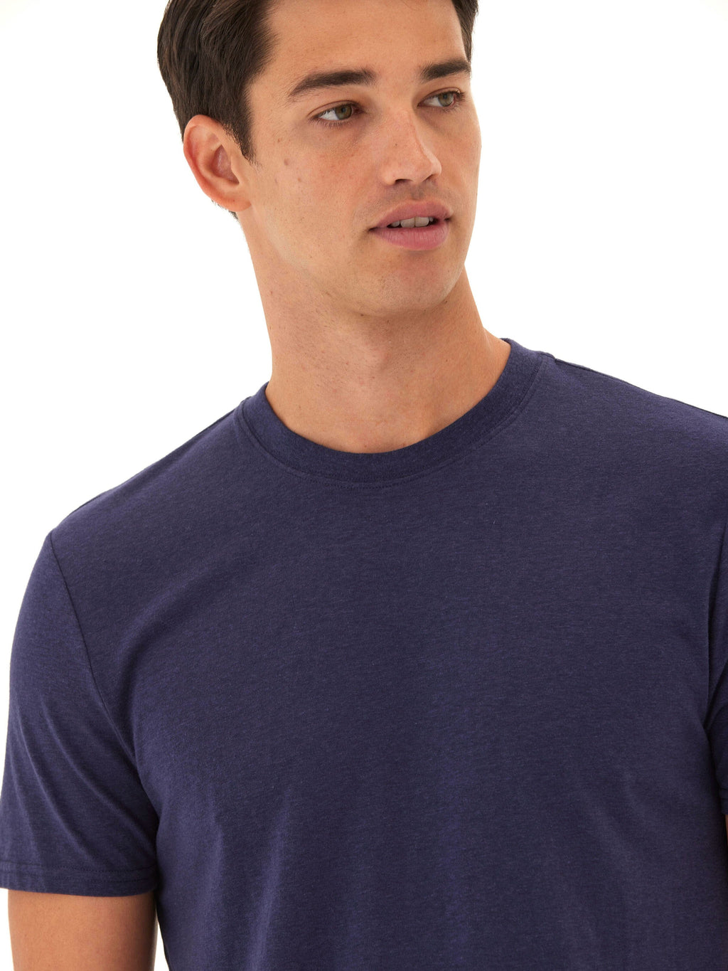 Men's Core Triblend Jersey Crew Neck Tee in Navy Blue