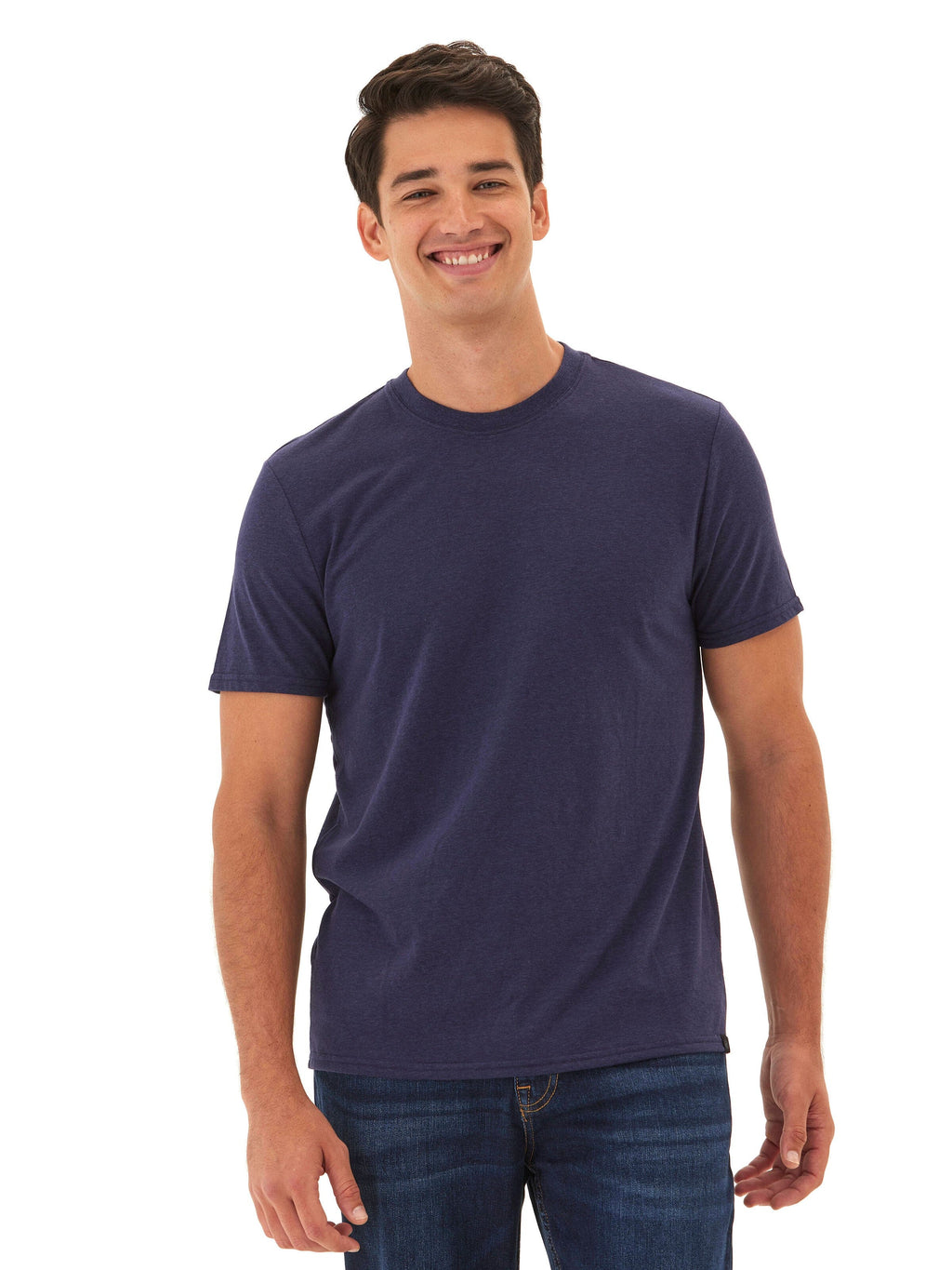 Men's Core Triblend Jersey Crew Neck Tee in Navy Blue