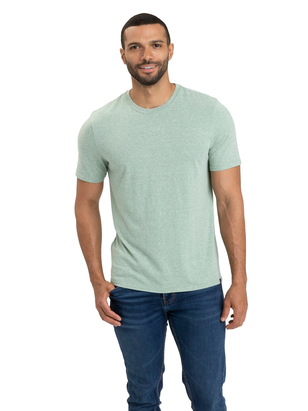 Men's Core Triblend Jersey Crew Neck Tee in Green
