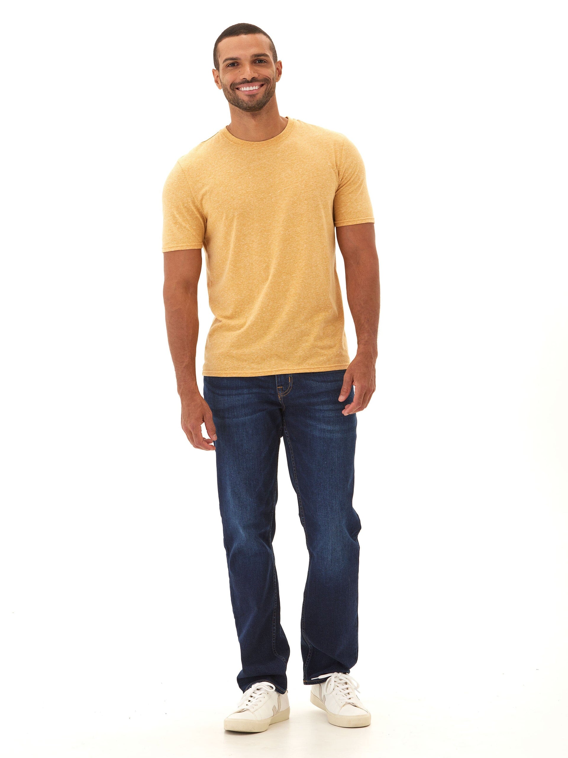 Men's Core Triblend Jersey Crew Neck Tee in Yellow