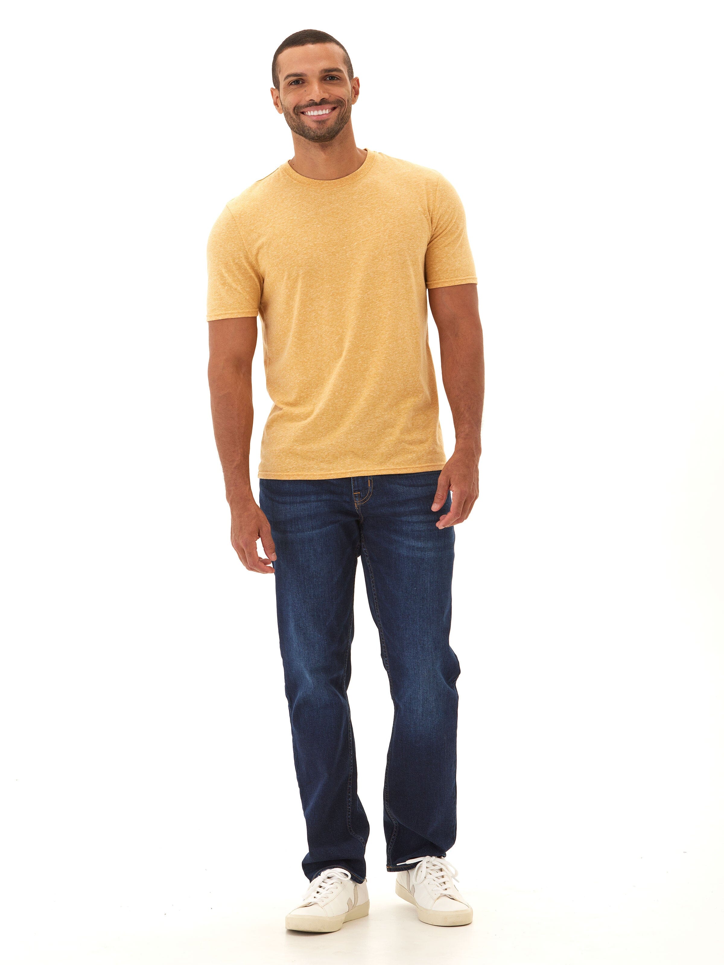 Men's Core Triblend Jersey Crew Neck Tee in Yellow