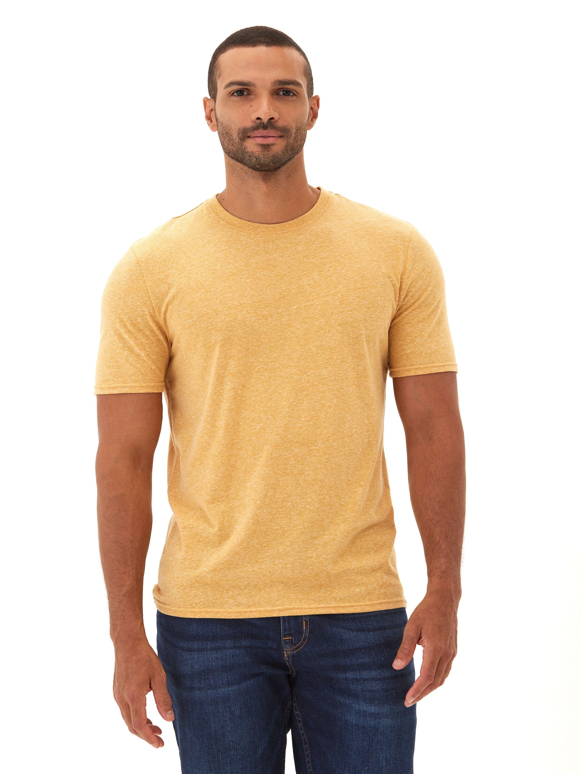 Men's Core Triblend Jersey Crew Neck Tee in Yellow