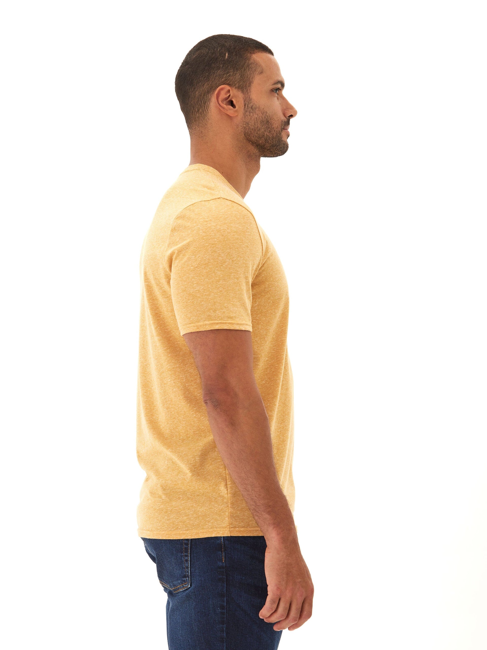 Men's Core Triblend Jersey Crew Neck Tee in Yellow