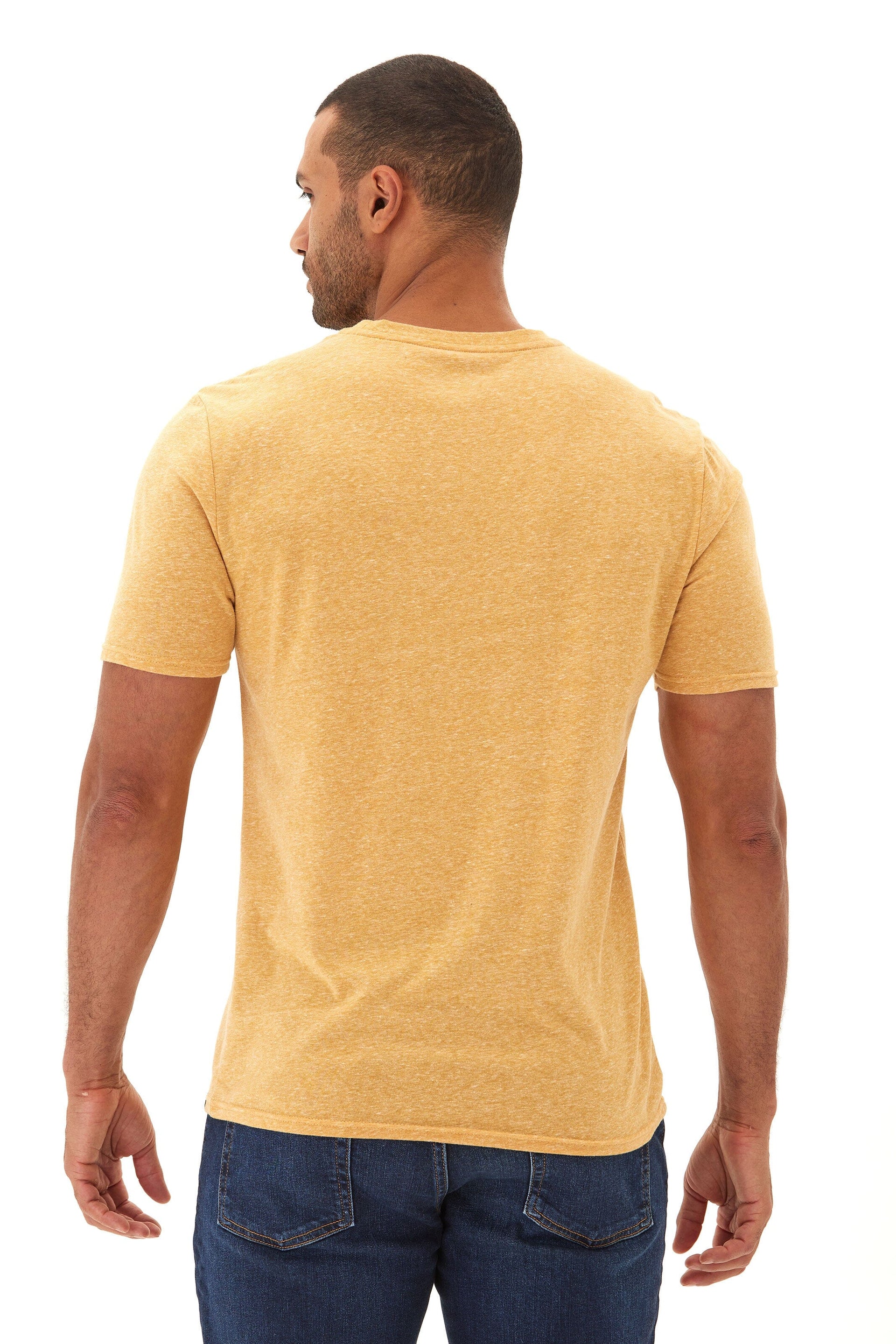 Men's Core Triblend Jersey Crew Neck Tee in Yellow
