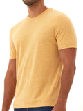 Men's yellow triblend jersey crew neck tee with a soft, lived-in texture.