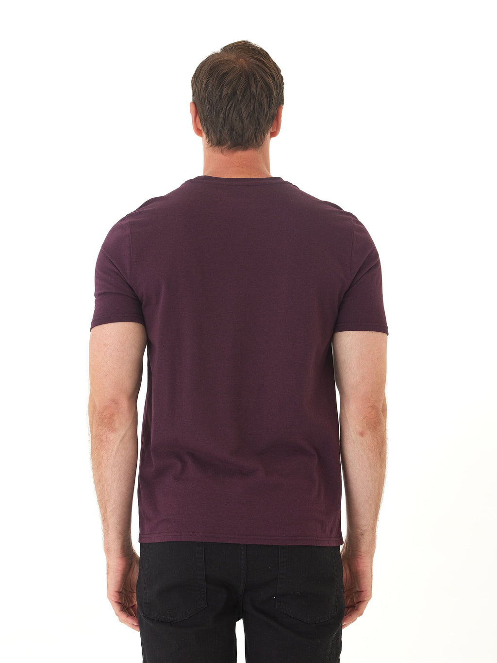 Men's Core Triblend Jersey Crew Neck Tee in Maroon & Dark Purple