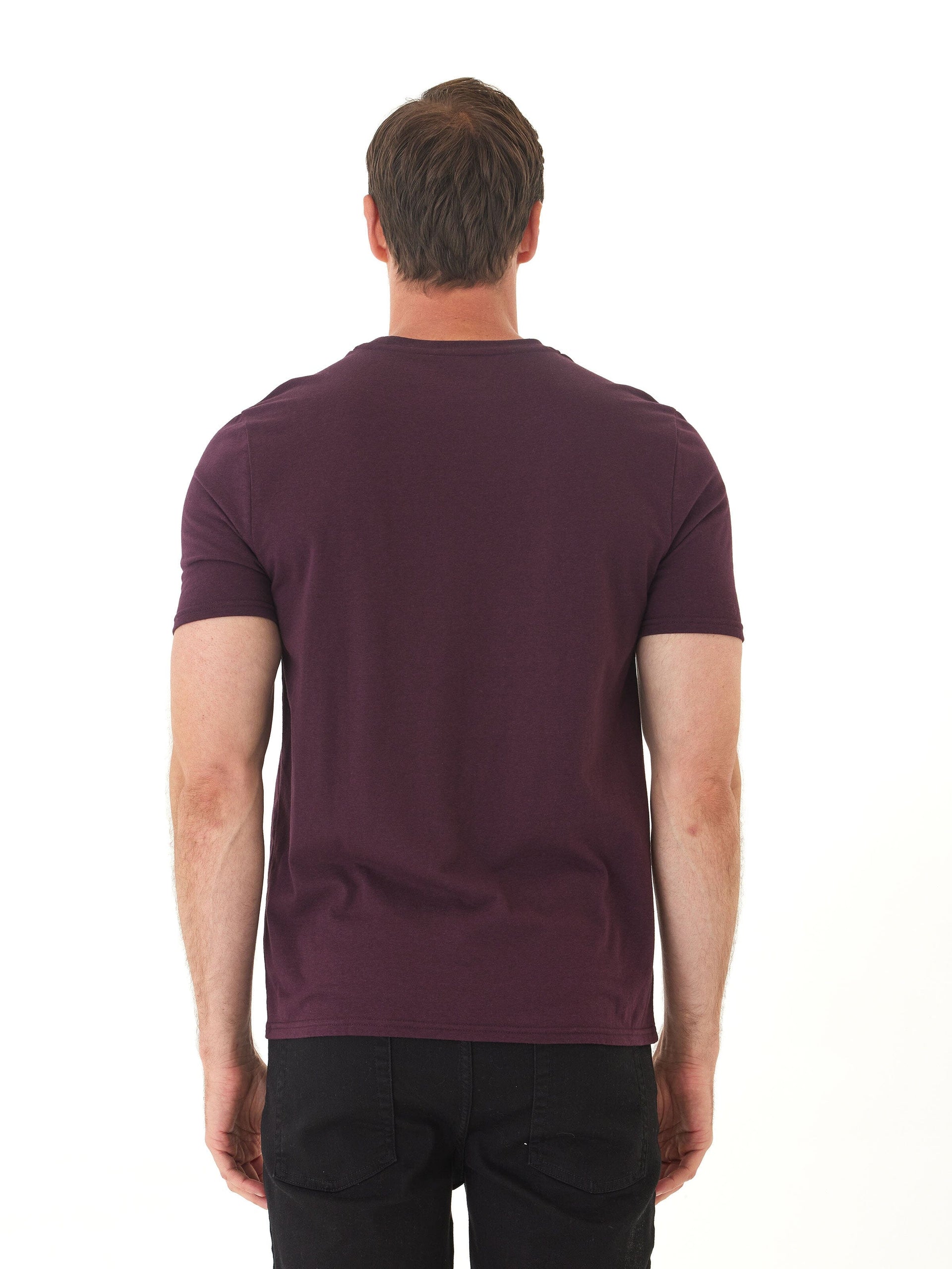 Men's Core Triblend Jersey Crew Neck Tee in Maroon & Dark Purple