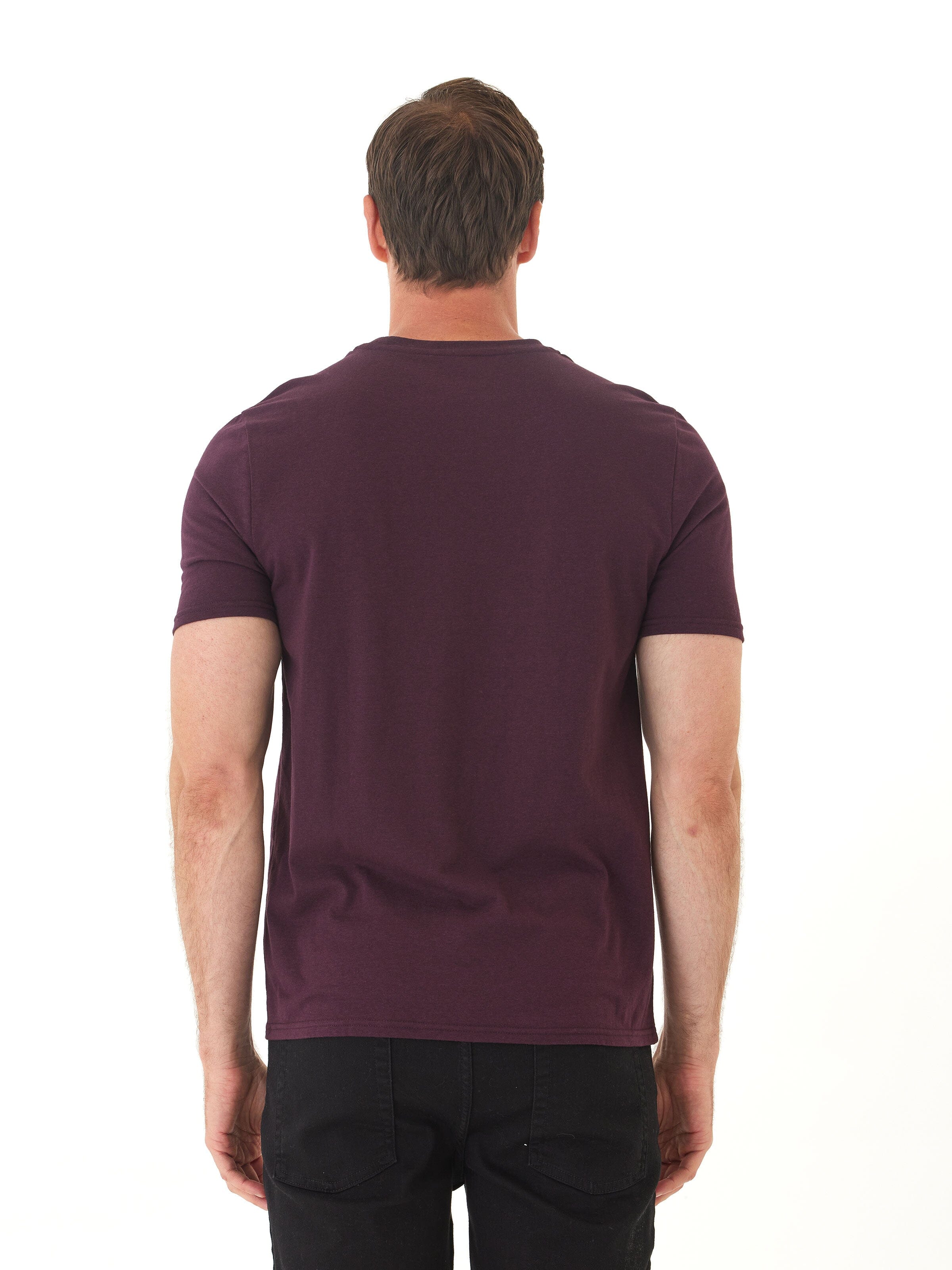 Men's Core Triblend Jersey Crew Neck Tee in Maroon & Dark Purple