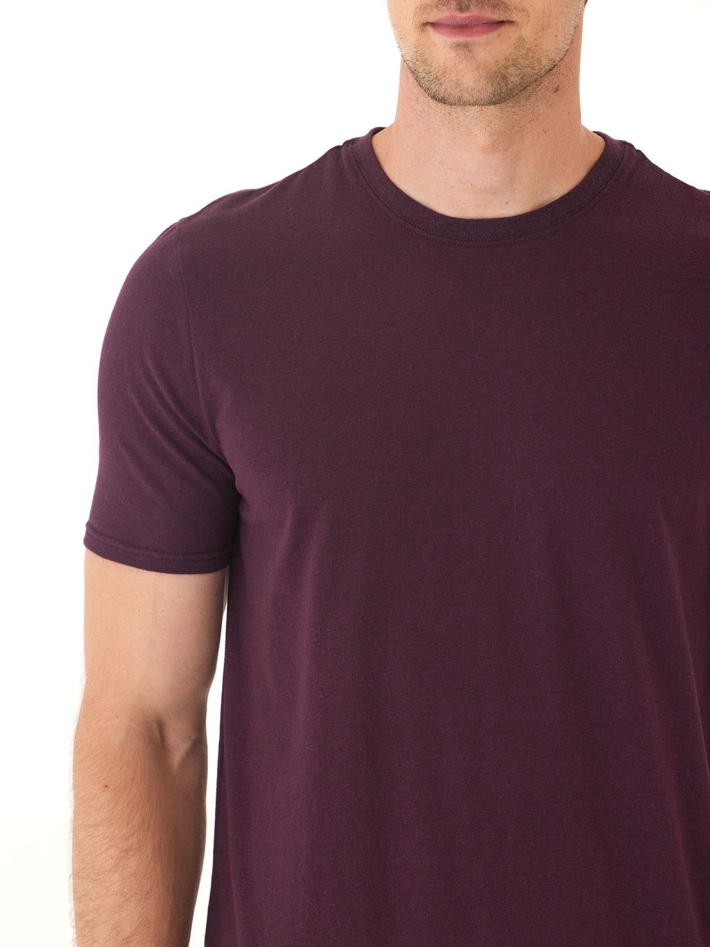 Men's Core Triblend Jersey Crew Neck Tee in Maroon & Dark Purple
