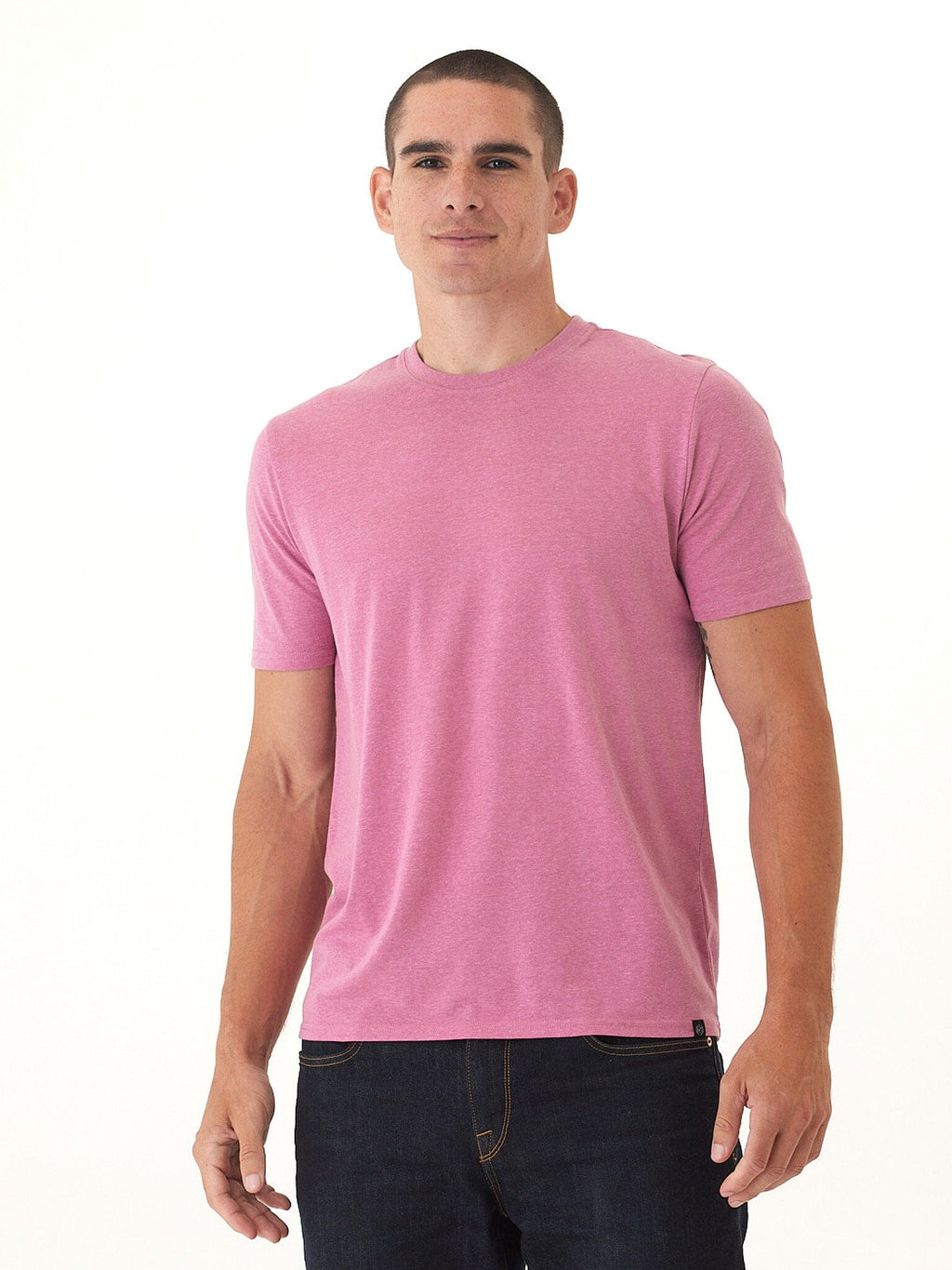 A comfortable men's core triblend jersey crew neck tee in a classic, versatile fit.