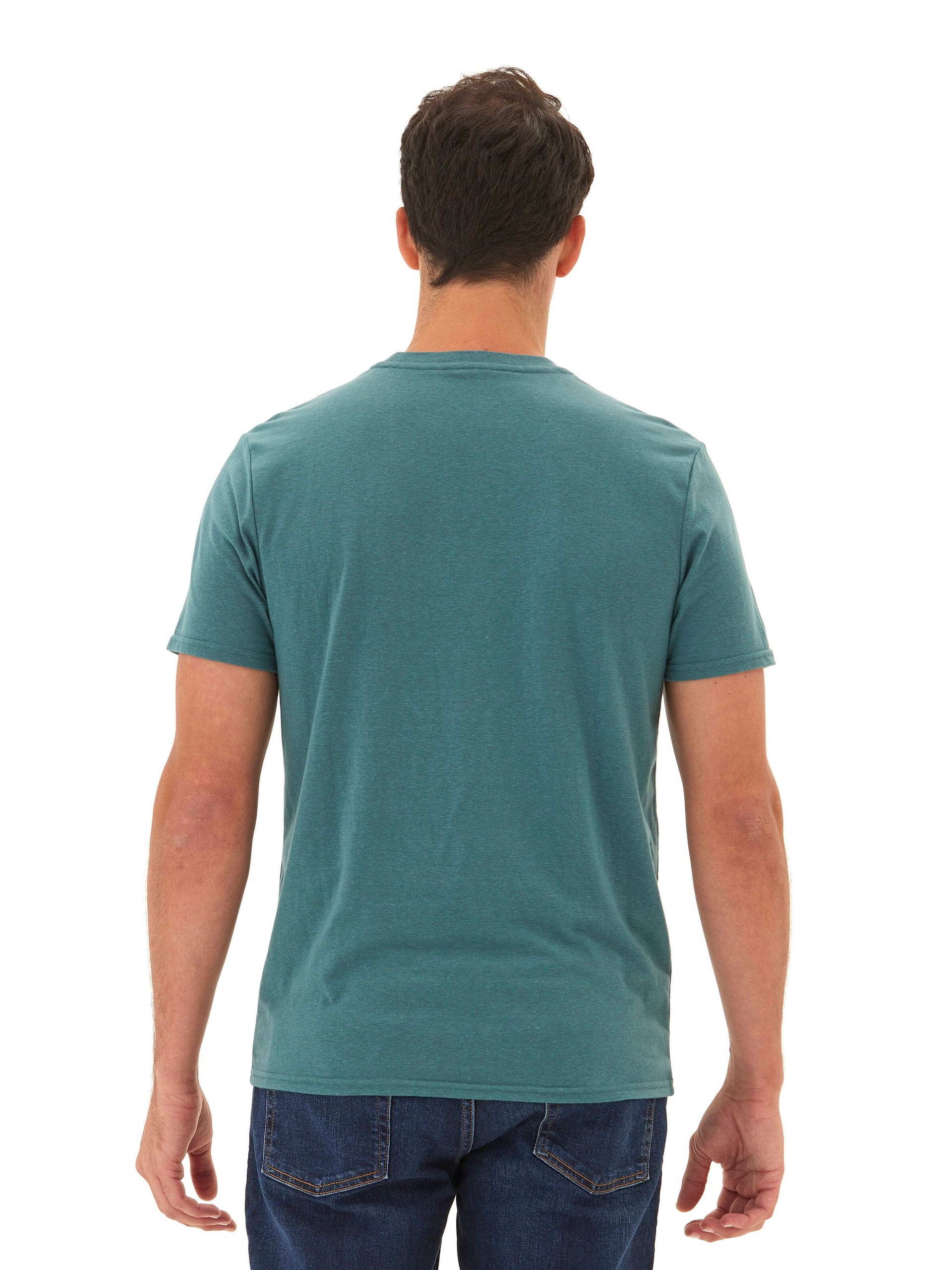 Men's Core Triblend Jersey Crew Neck Tee in Teal and Dark-Green
