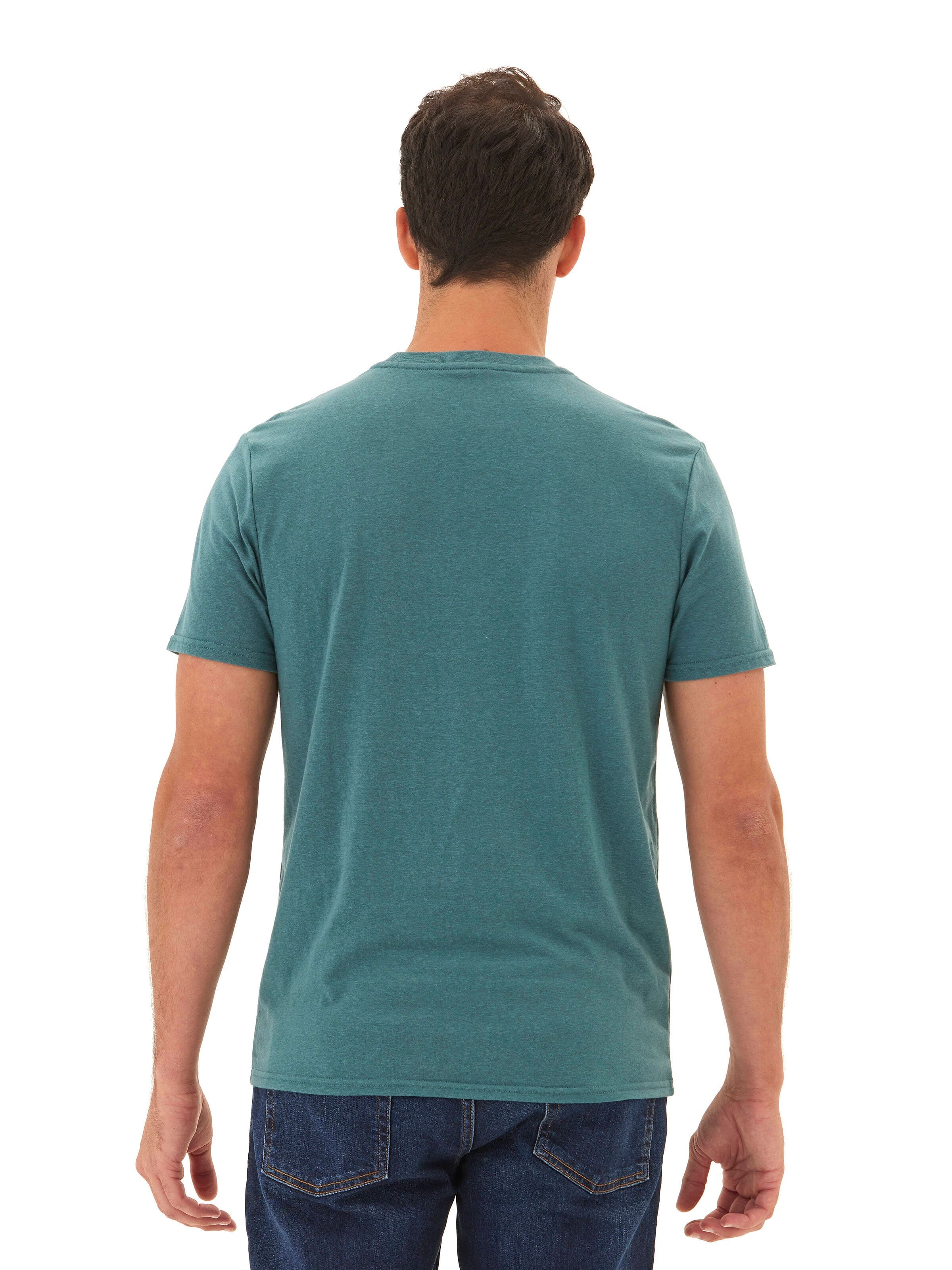 Men's Core Triblend Jersey Crew Neck Tee in Teal and Dark-Green