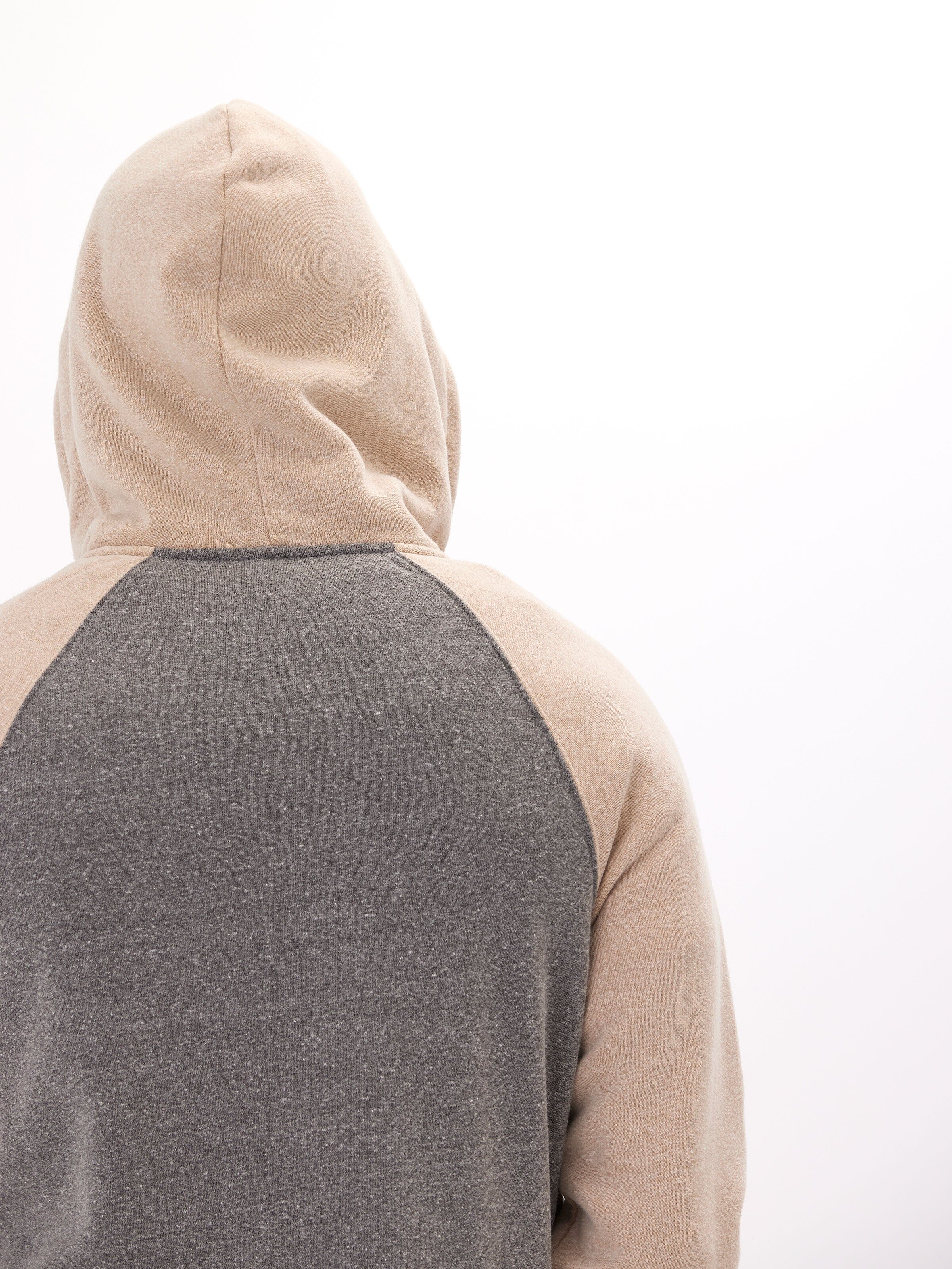 Triblend Raglan Colorblock Zip Fleece Hoodie, Medium Weight