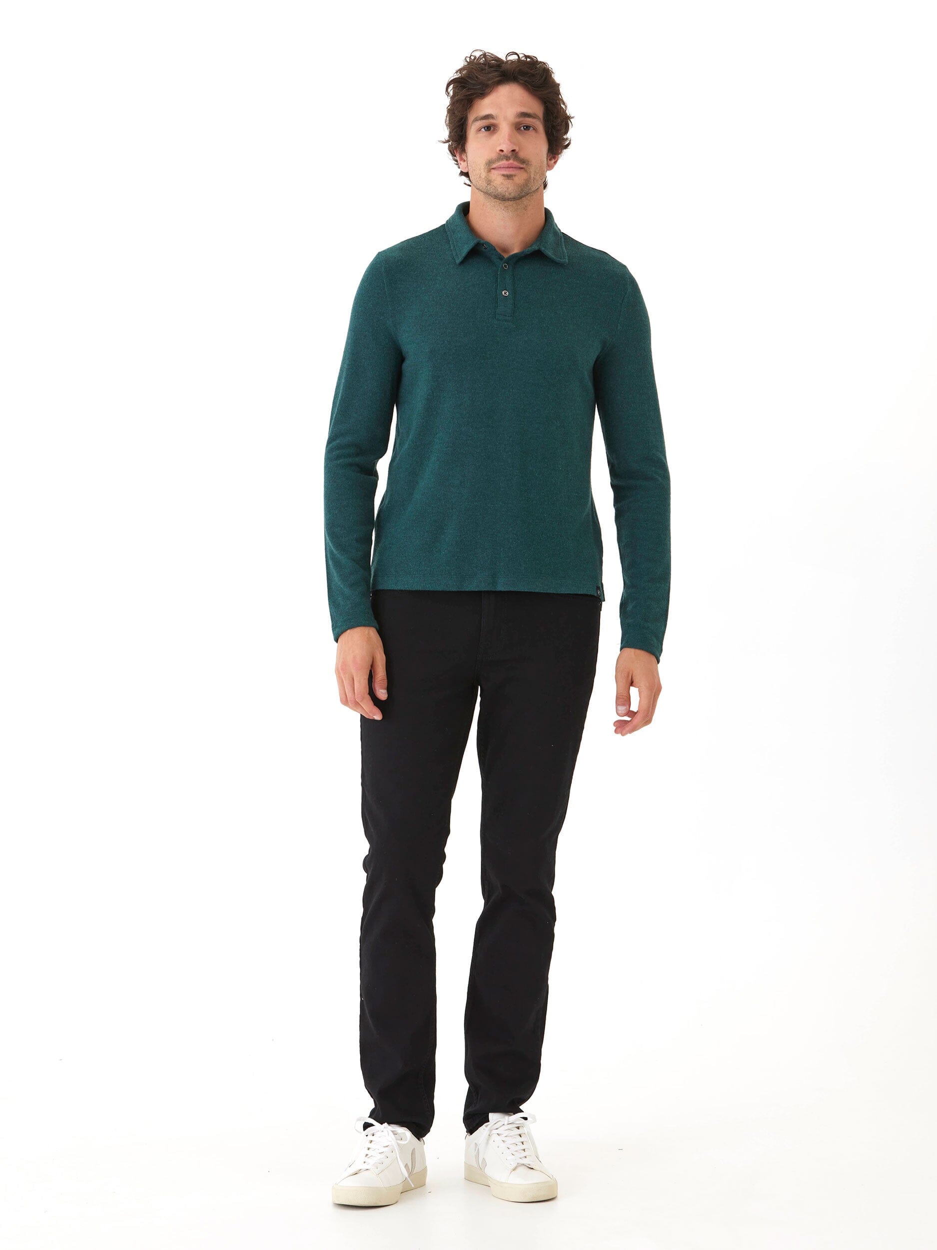 Henrique Sweater Knit Long Sleeve Polo