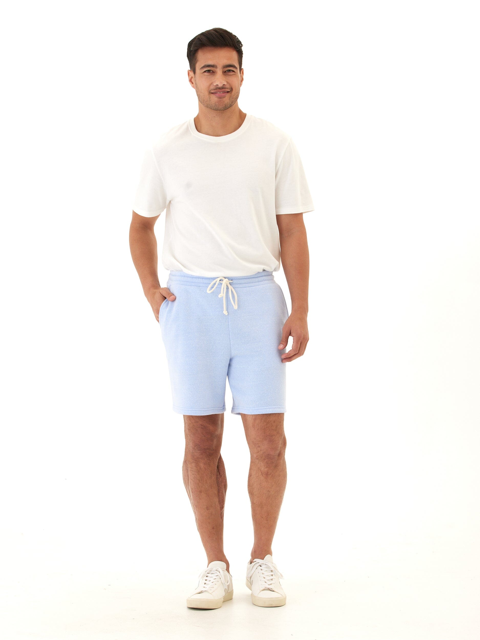 Men's Core Triblend Fleece Short in Light Blue