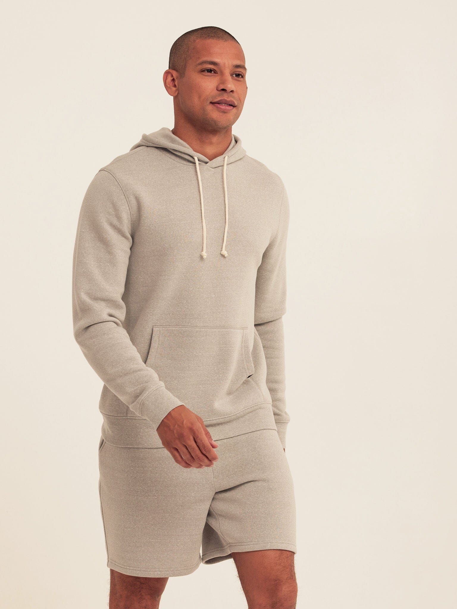 Men's Core Triblend Fleece Pullover Hoodie in Light Grey