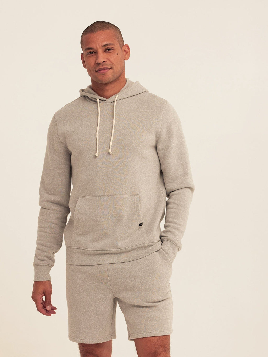 Men's Core Triblend Fleece Pullover Hoodie in Light Grey