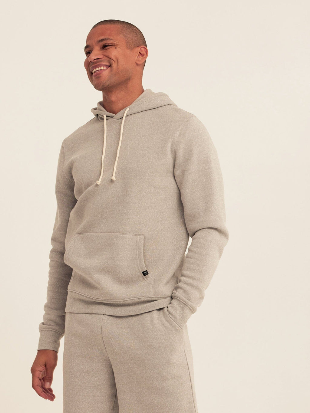 Men's Core Triblend Fleece Pullover Hoodie in Light Grey