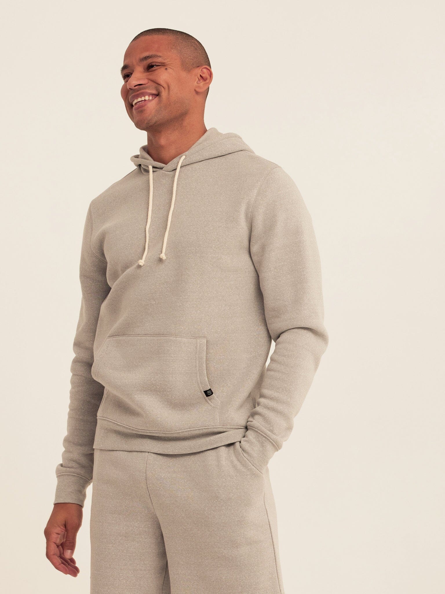 Men's Core Triblend Fleece Pullover Hoodie in Light Grey