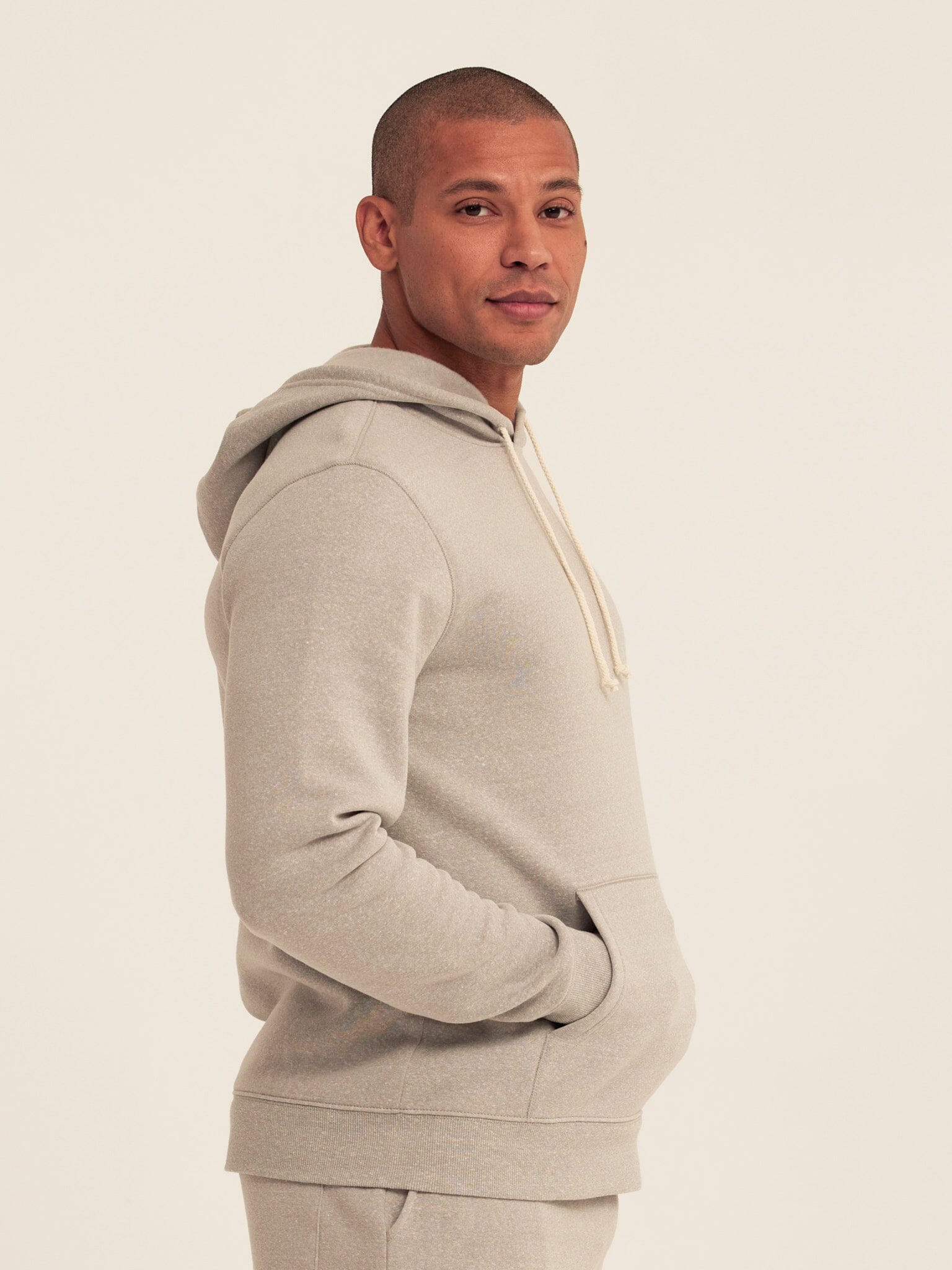 Men's Core Triblend Fleece Pullover Hoodie in Light Grey