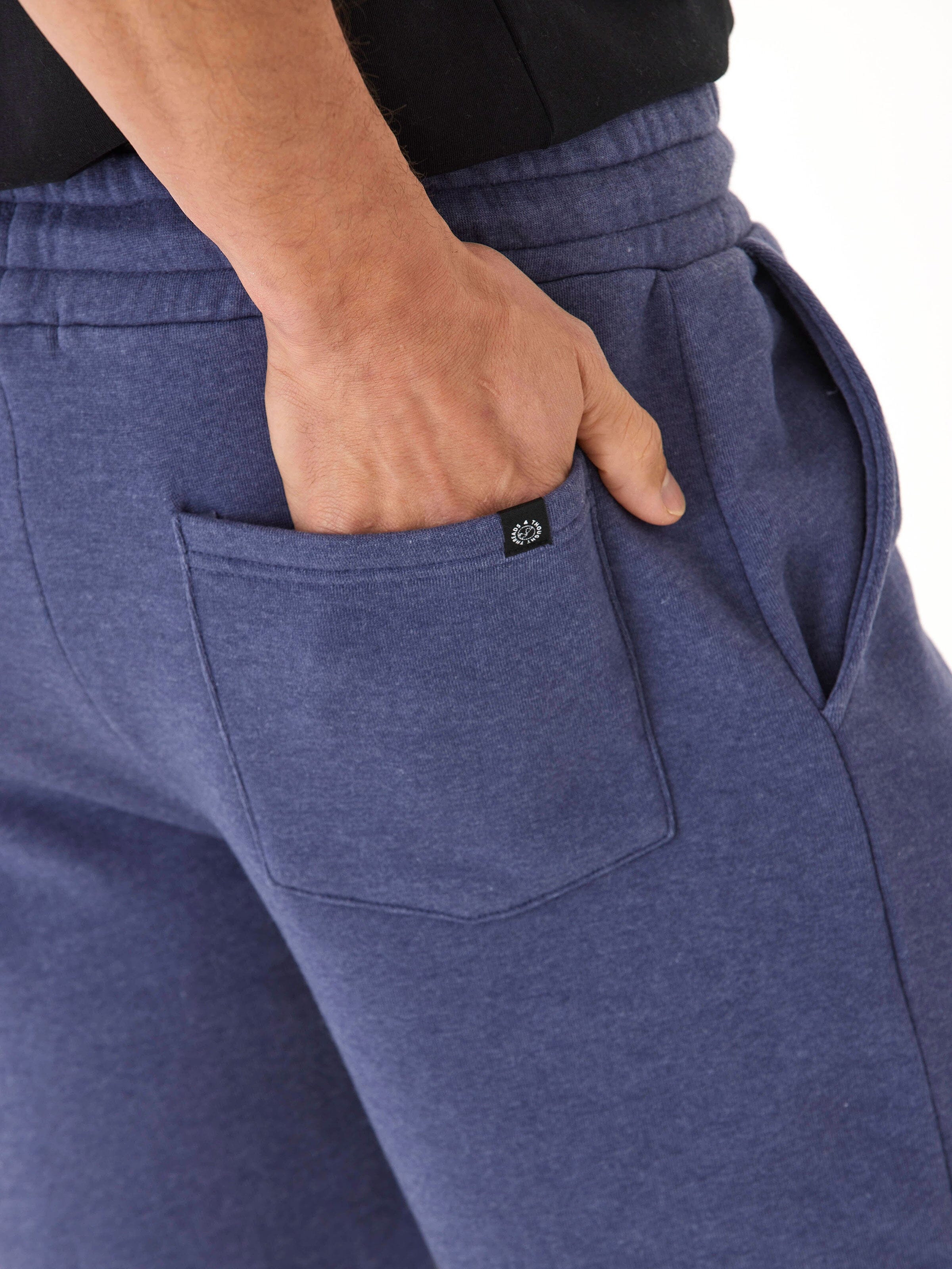 Men’s Mineral Wash Fleece Short in Blue – Casual Lounge Shorts