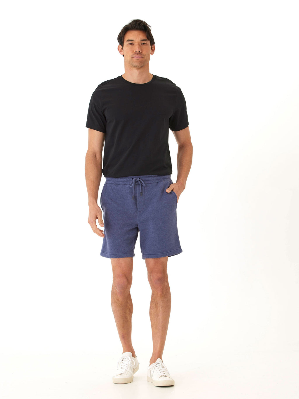 Men’s Mineral Wash Fleece Short in Blue – Casual Lounge Shorts
