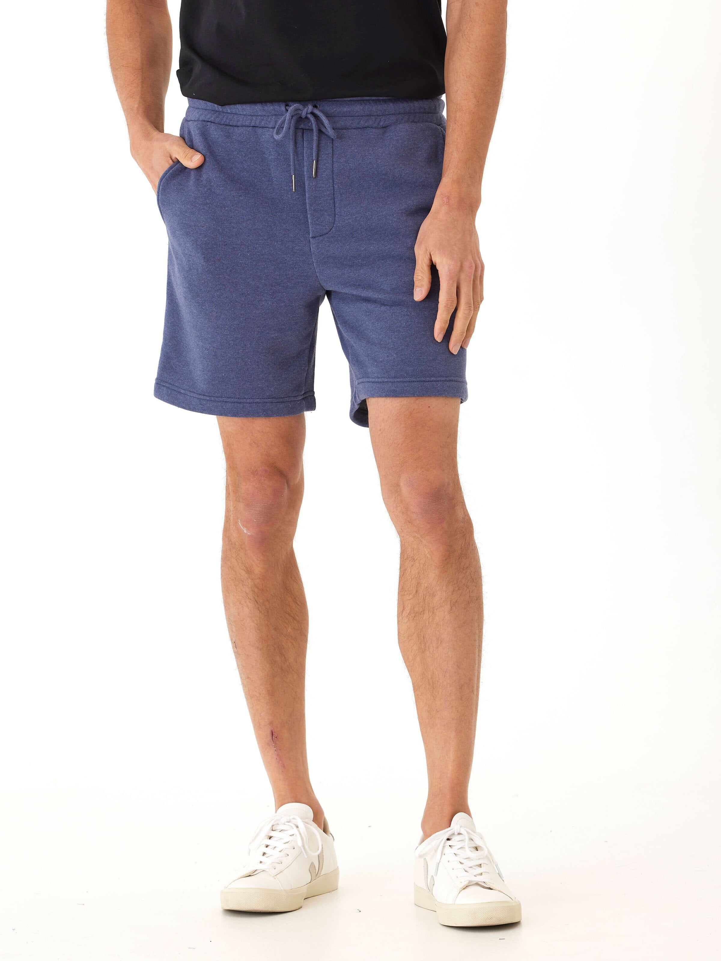 Men’s Mineral Wash Fleece Short in Blue – Casual Lounge Shorts
