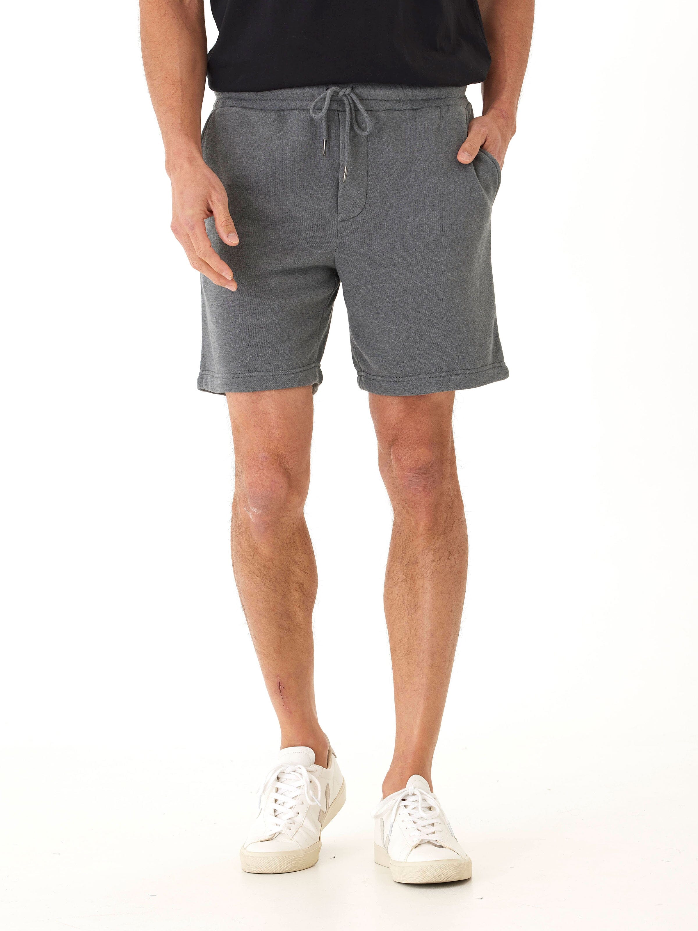 Men’s Mineral Wash Fleece Short in Grey