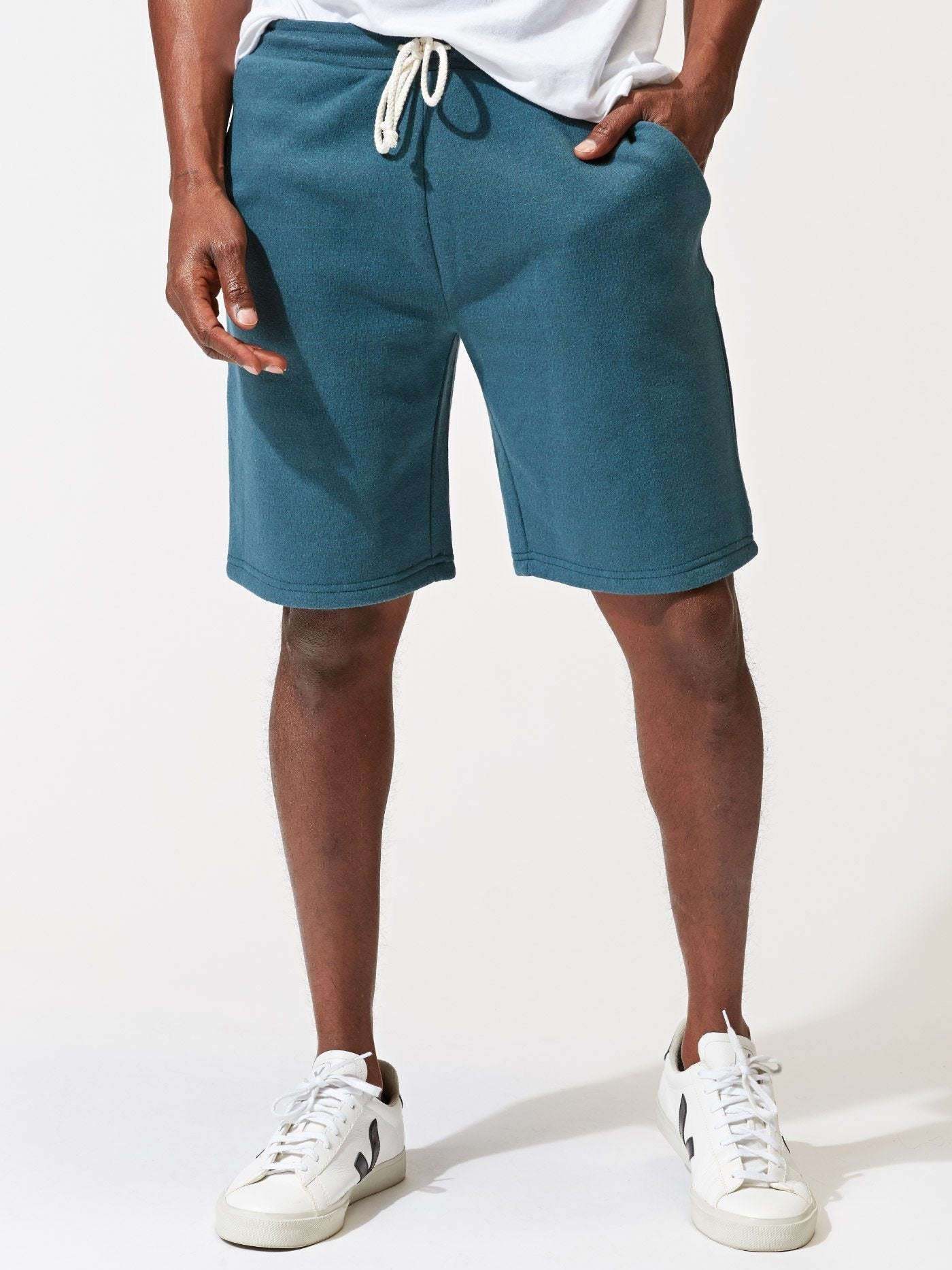 Garrett 9" Triblend Knit Shorts for Men - Teal Casual Athleisure
